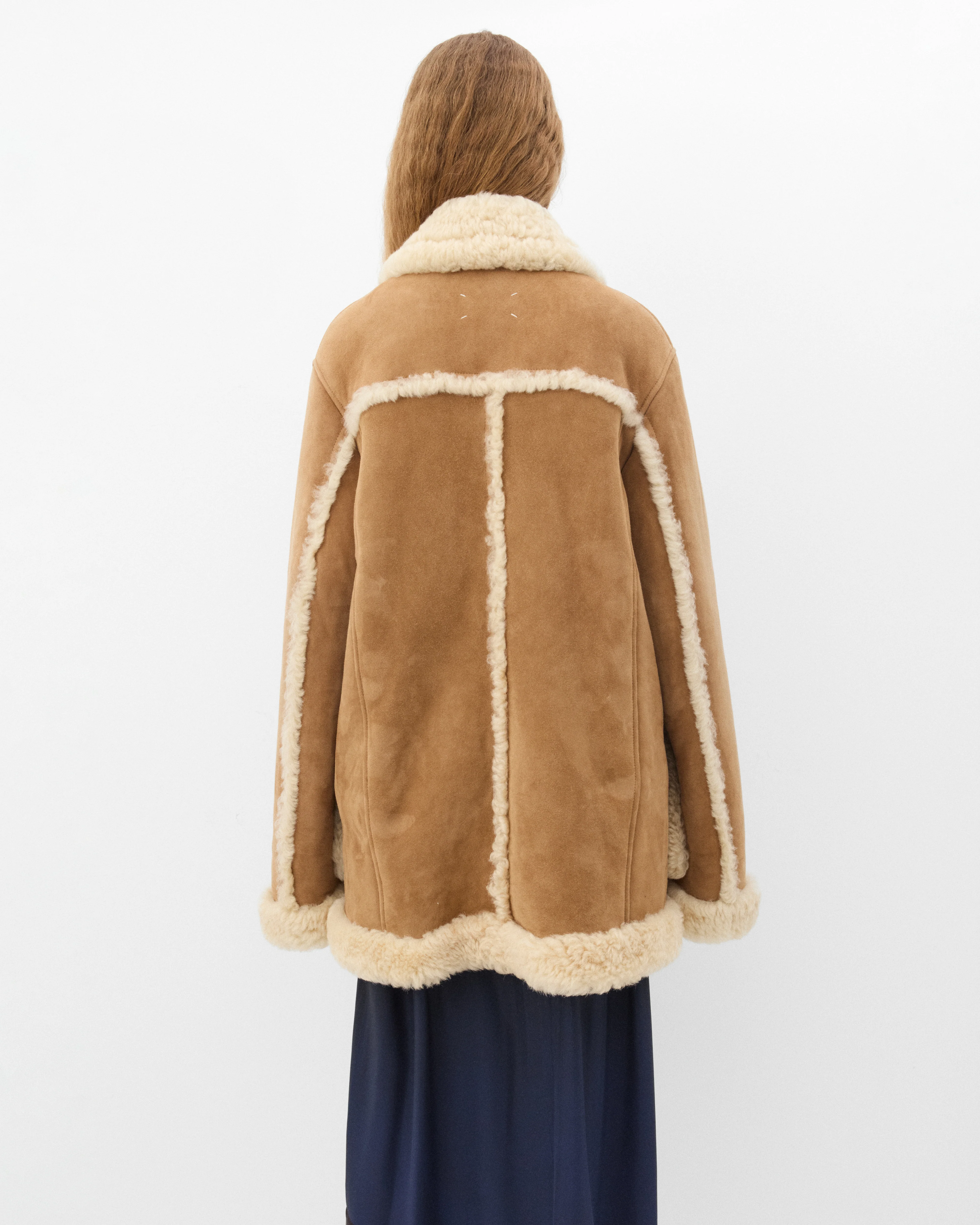 Maison Margiela - Women's Shearling Caban - (Camel) - Image 5