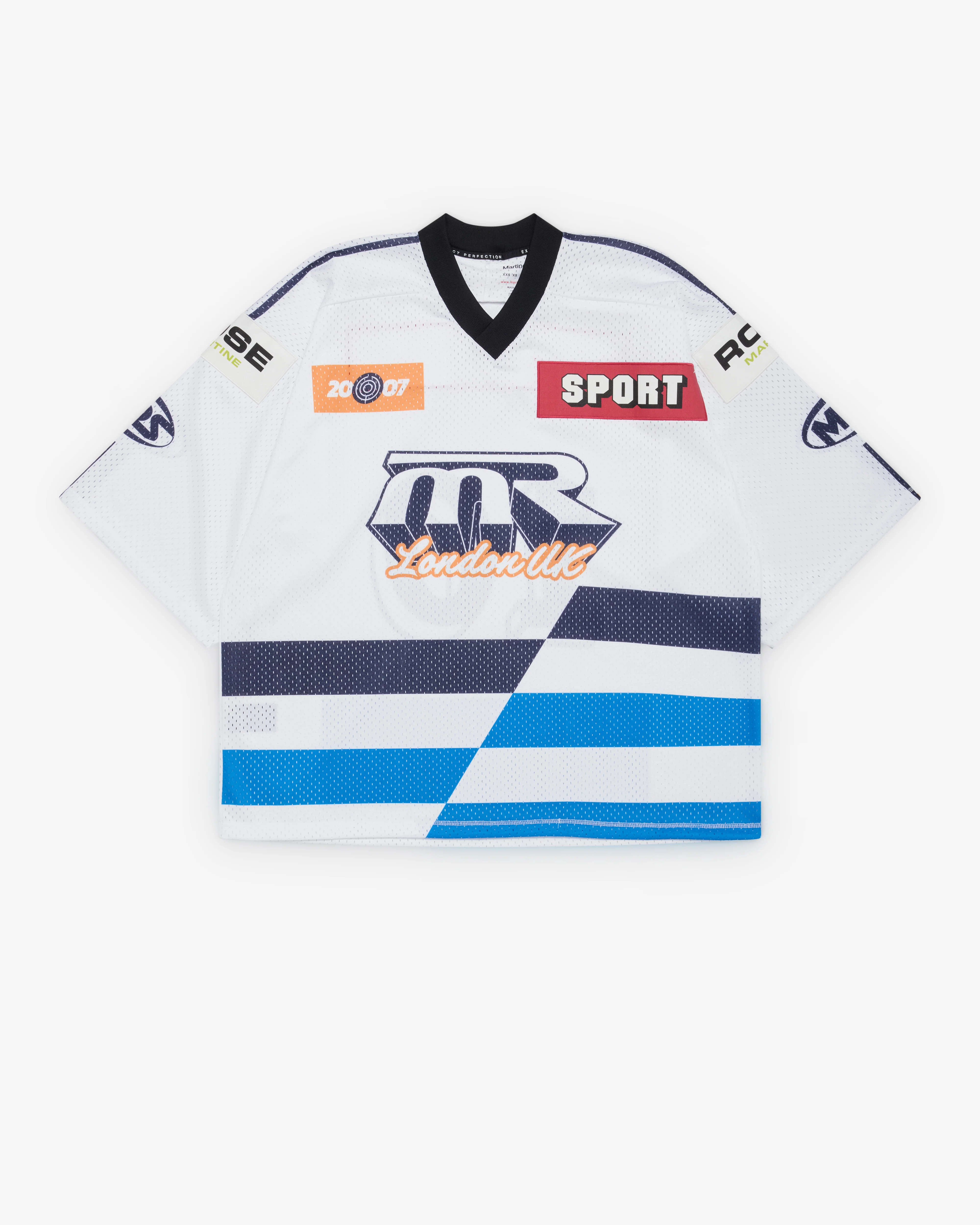 Martine Rose - Men's Oversized Hockey Jersey - (White/Blue)