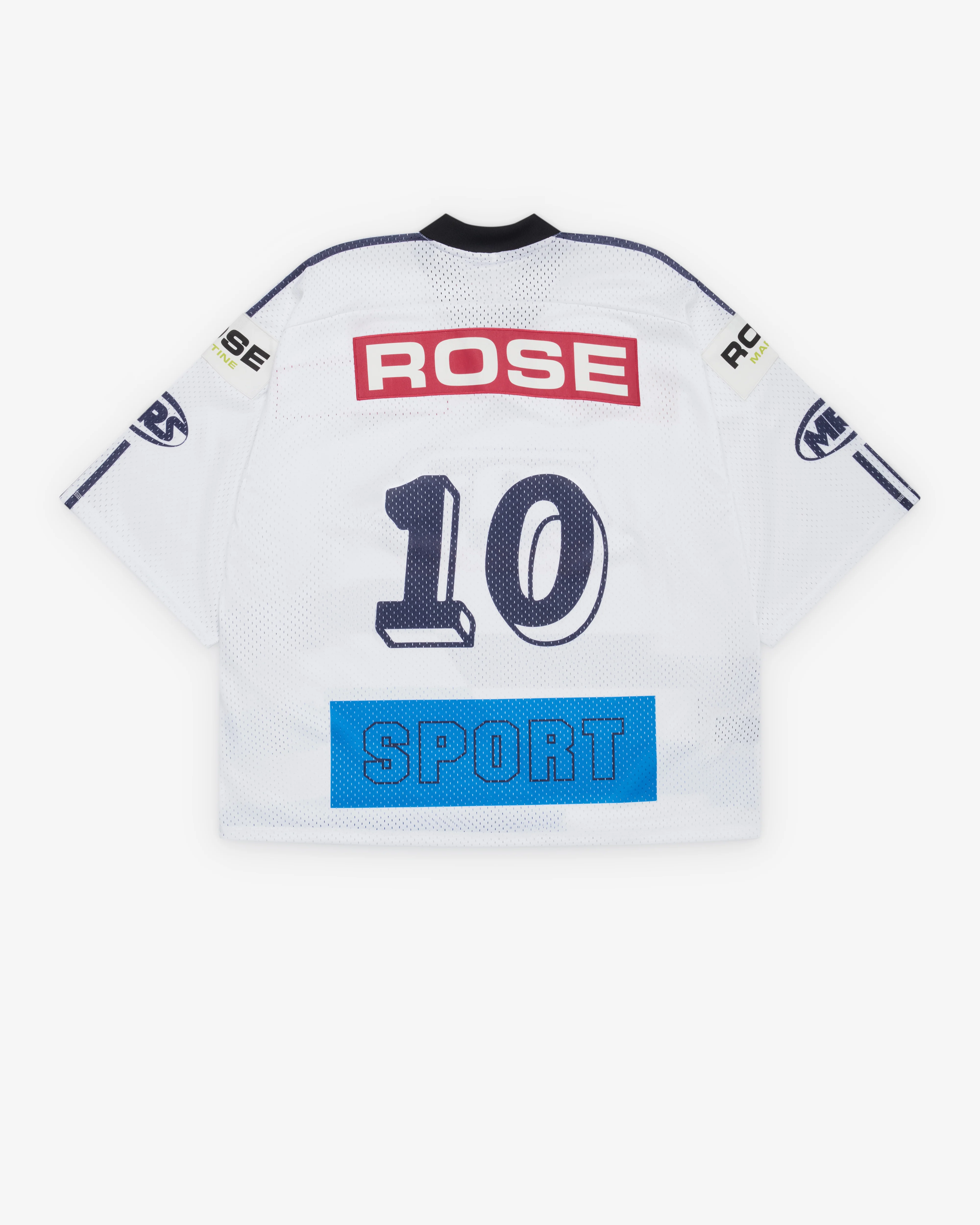 Martine Rose - Men's Oversized Hockey Jersey - (White/Blue) - Image 2