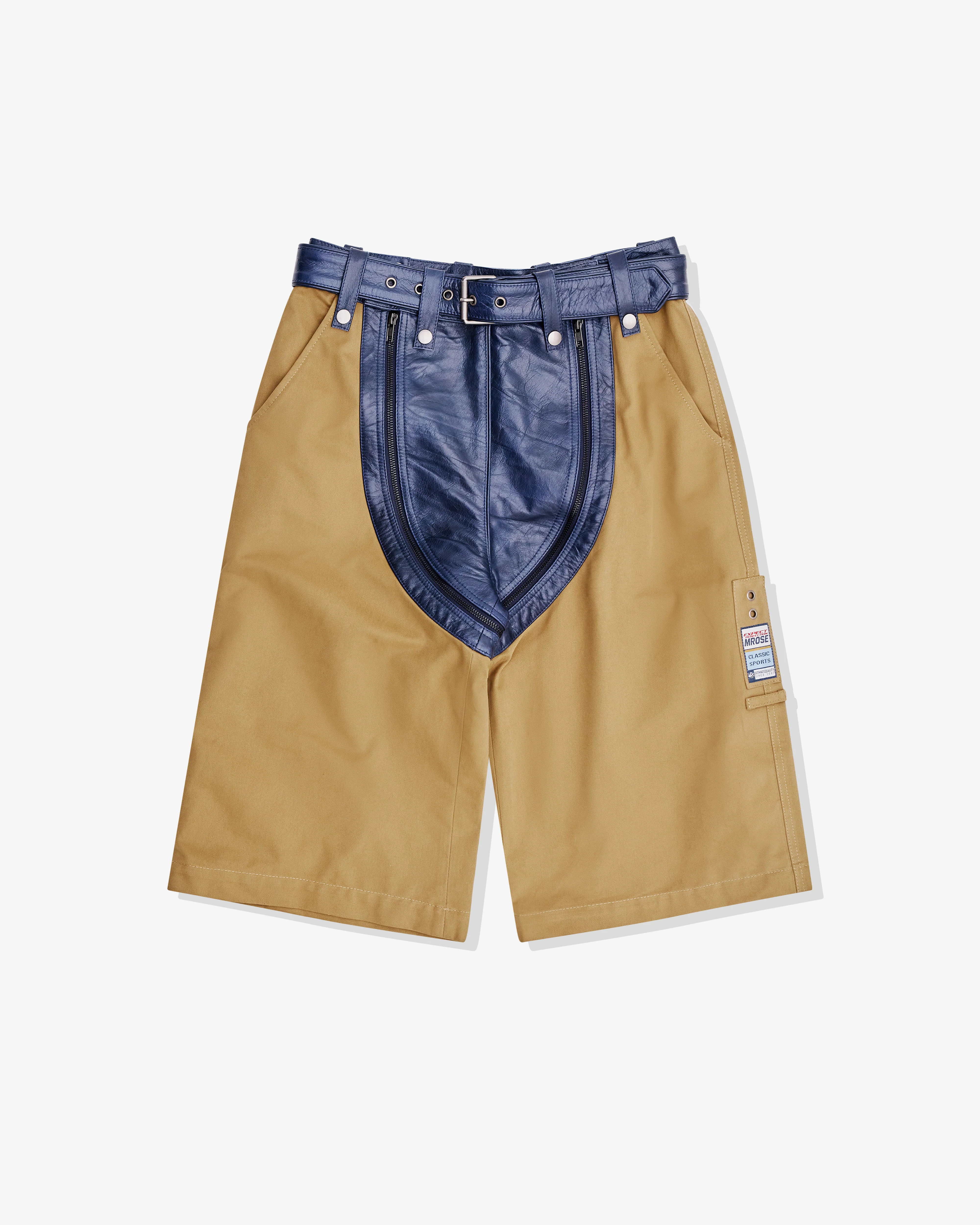 Martine Rose - Men’s Zip Chap Utility Short - (Blue/Yellow) - Image 2