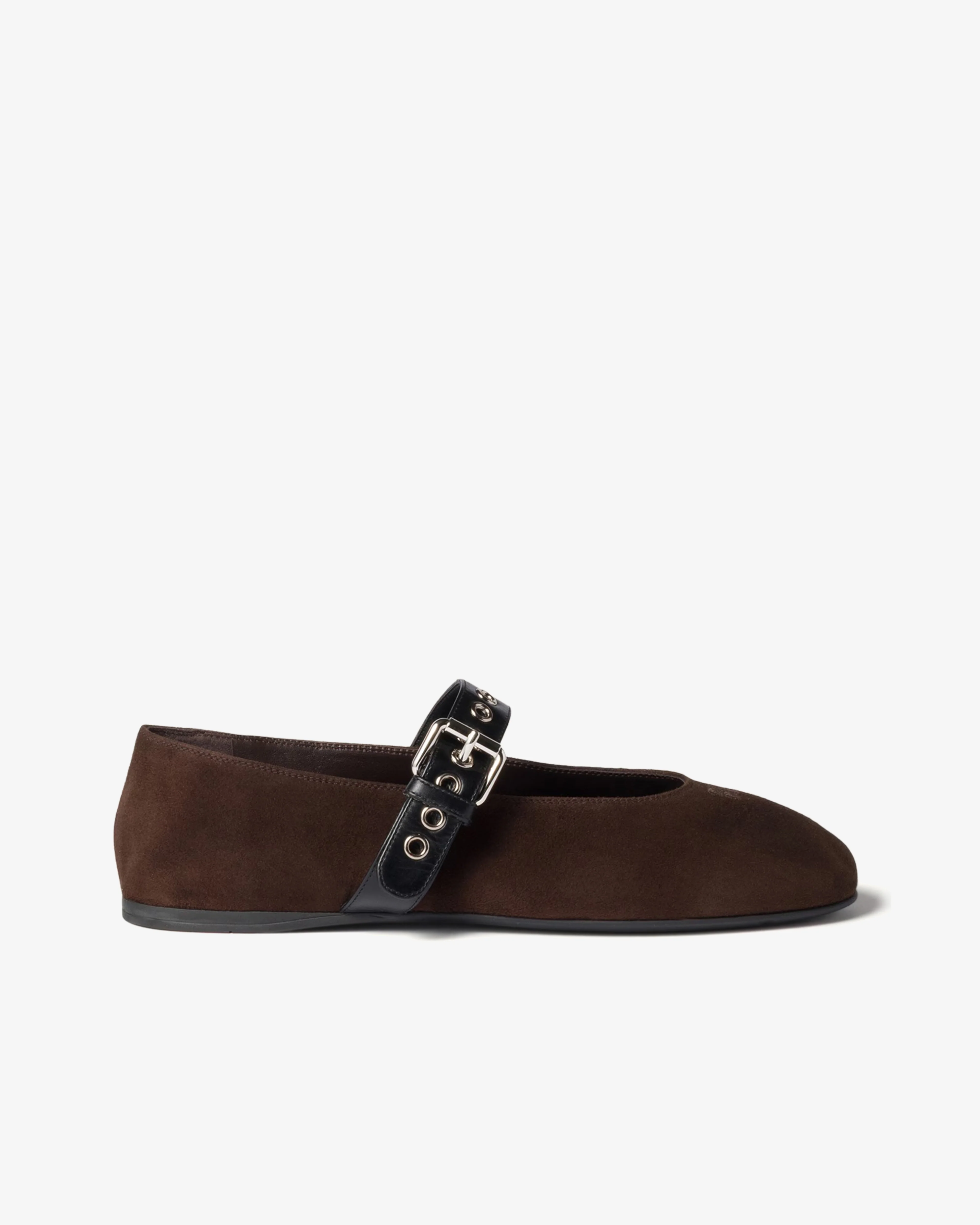 Miu Miu - Women's Suede Ballerinas - (Dark Brown)