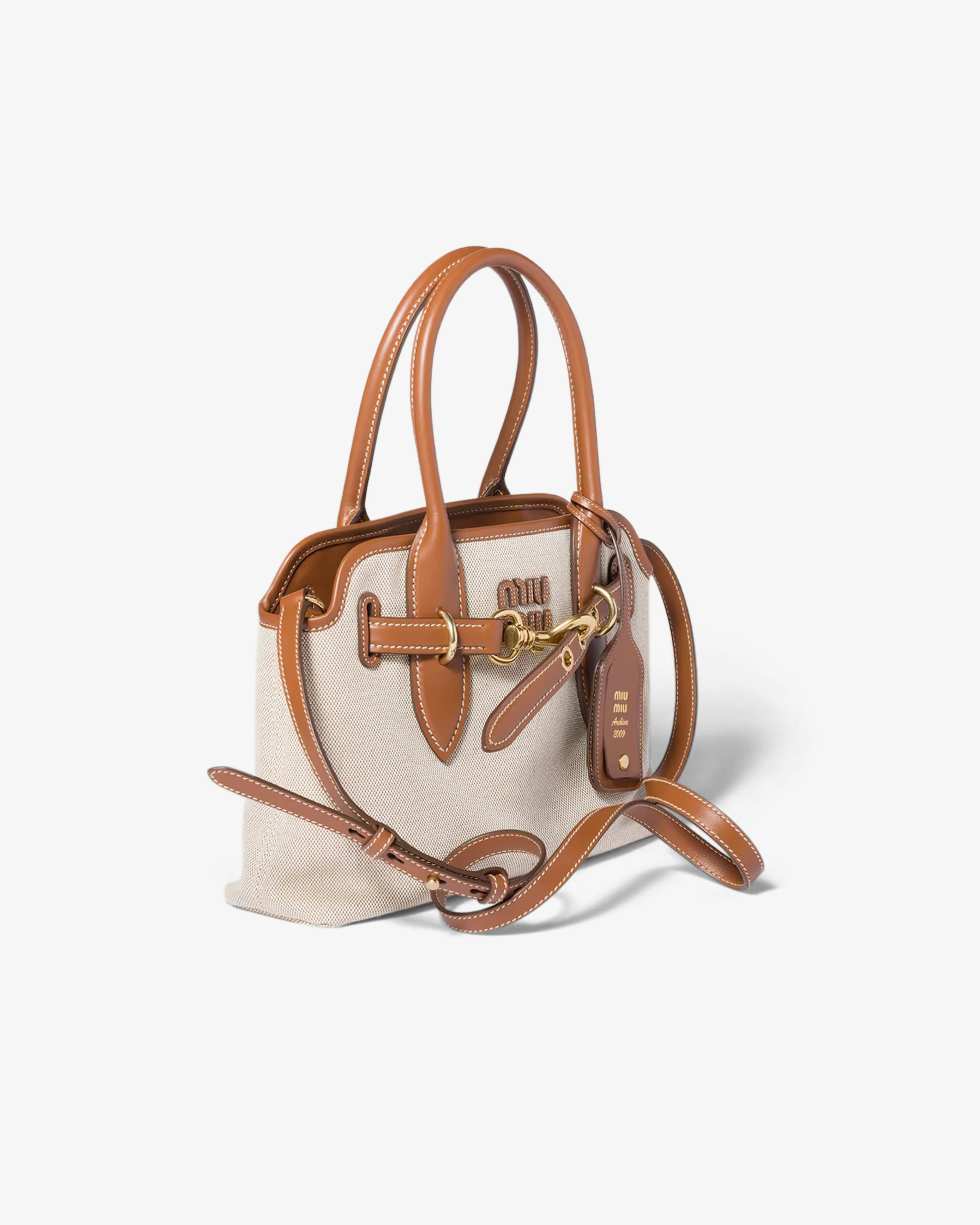 Miu Miu - Women's Aventure Bag - (Beige/Brandy) - Image 2
