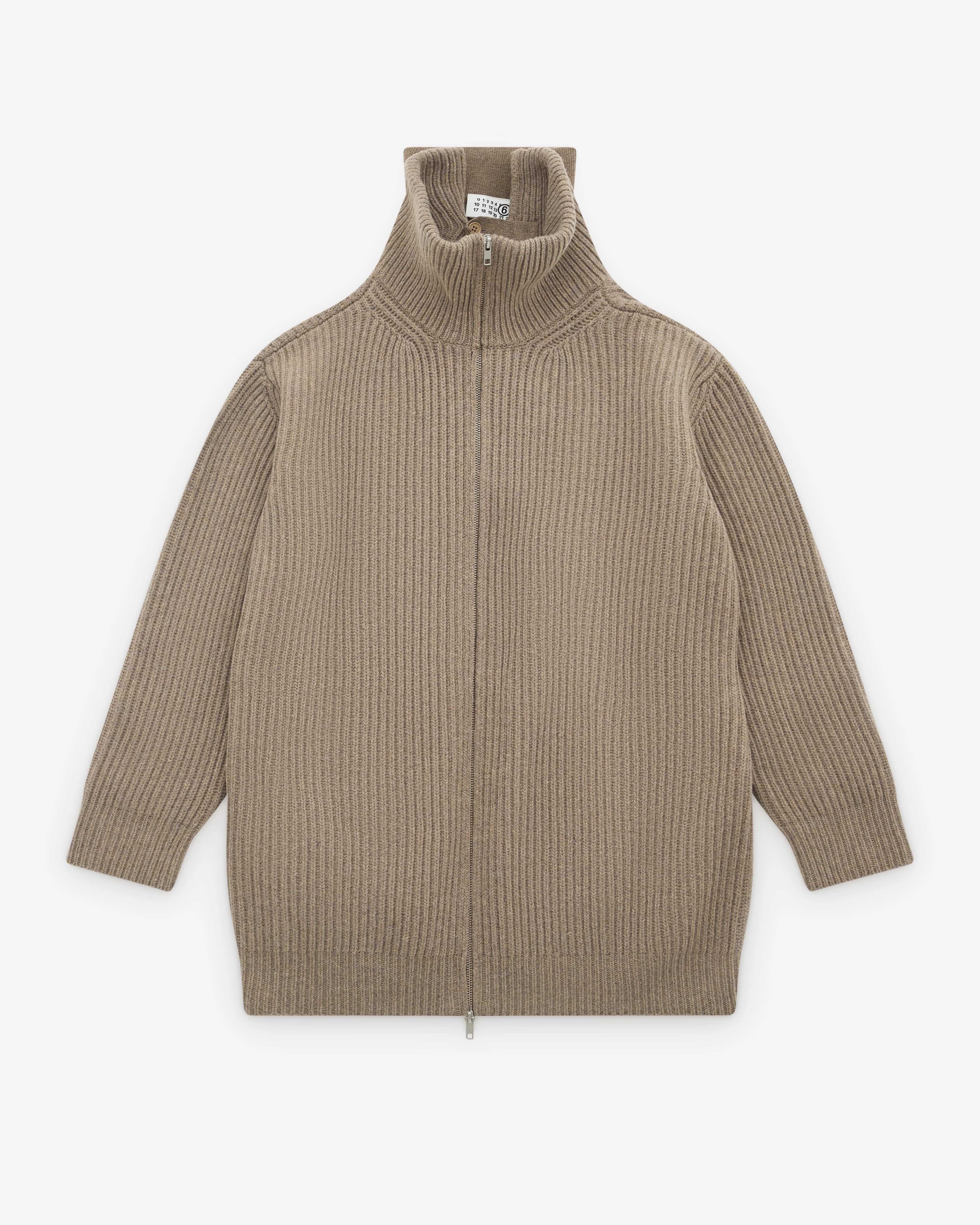 MM6 - Men's Ribbed Knit Cardigan - (Beige)