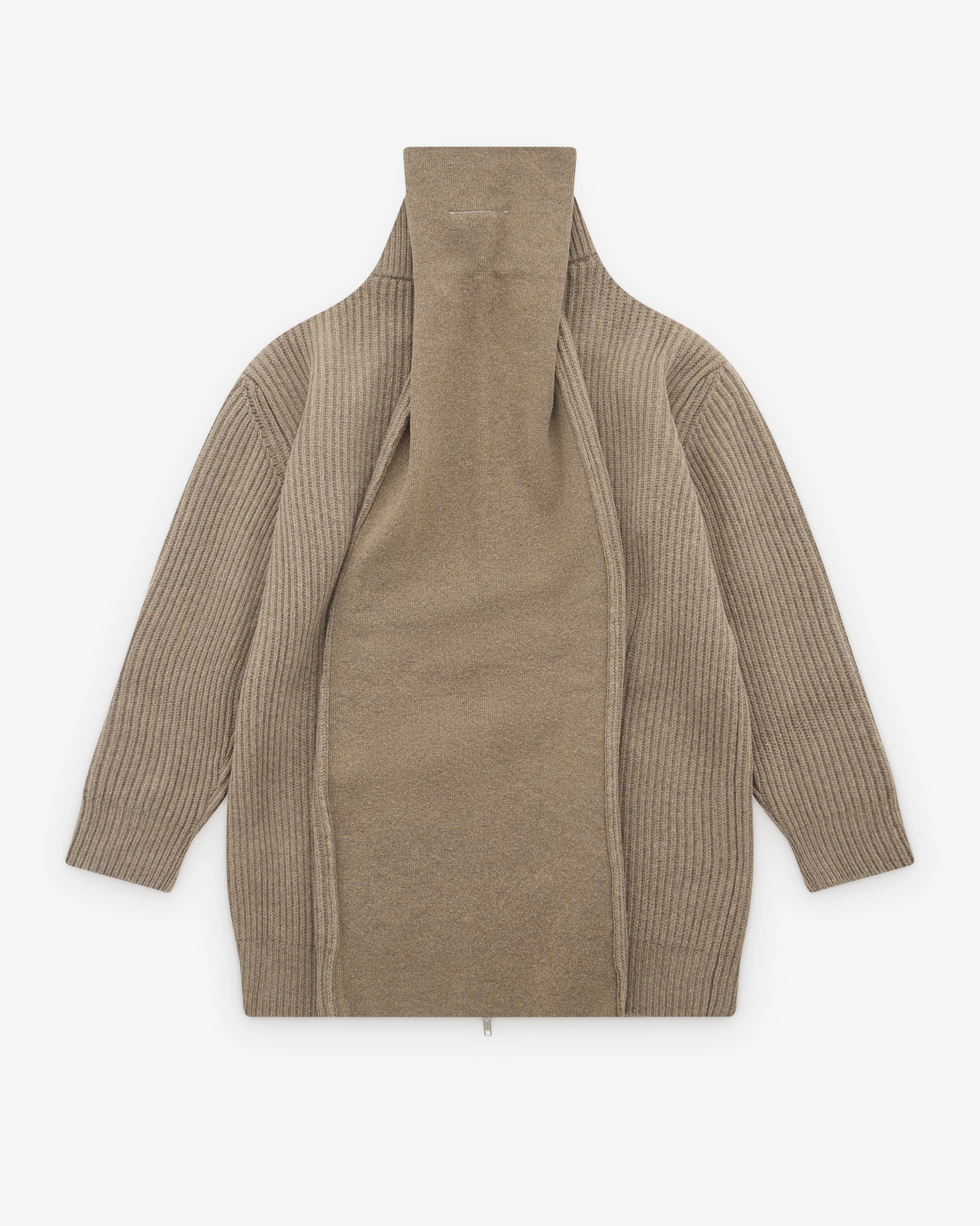 MM6 - Men's Ribbed Knit Cardigan - (Beige) - Image 2