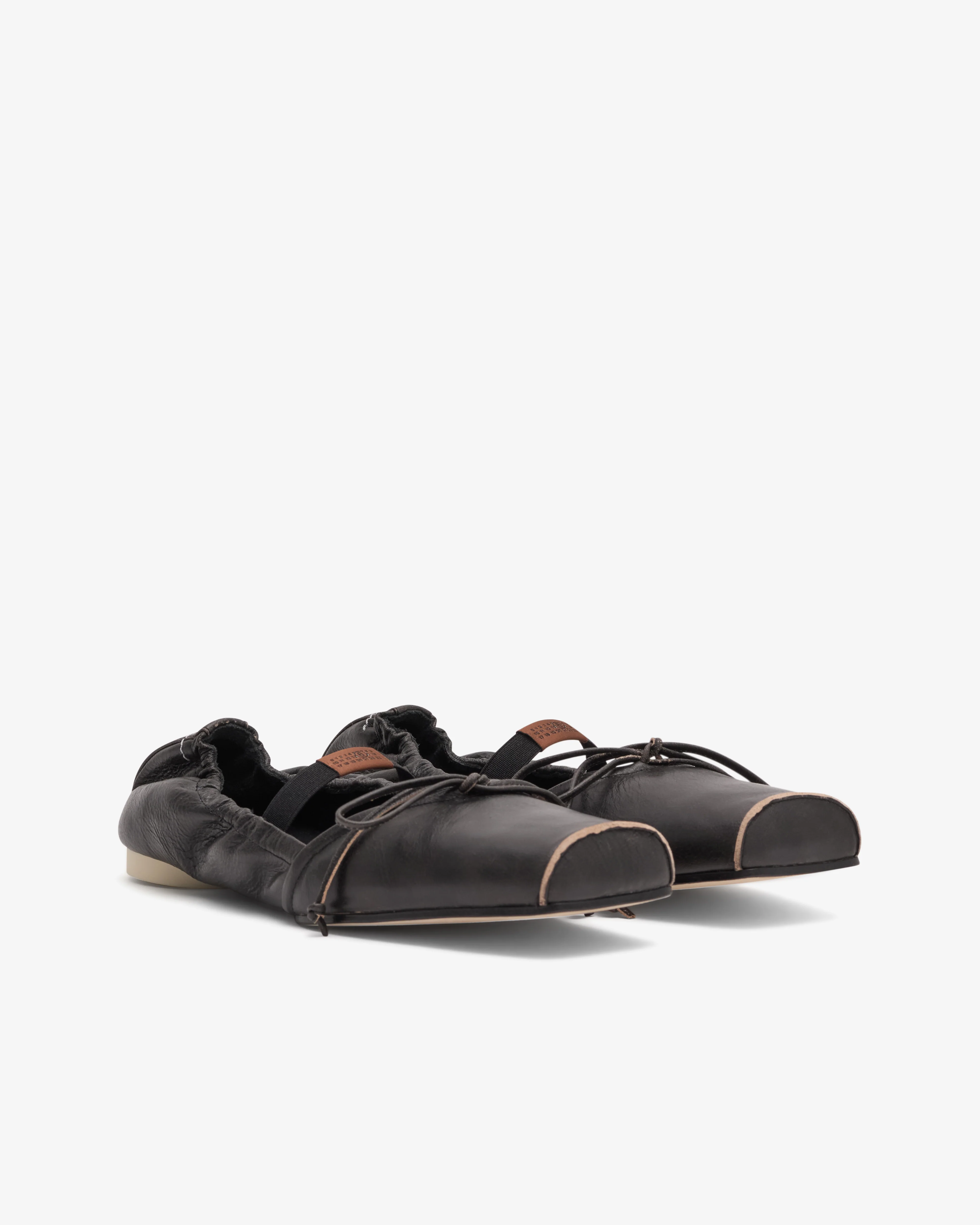 MM6 - Women's Square-toe Leather Ballerina - (Brown) - Image 2
