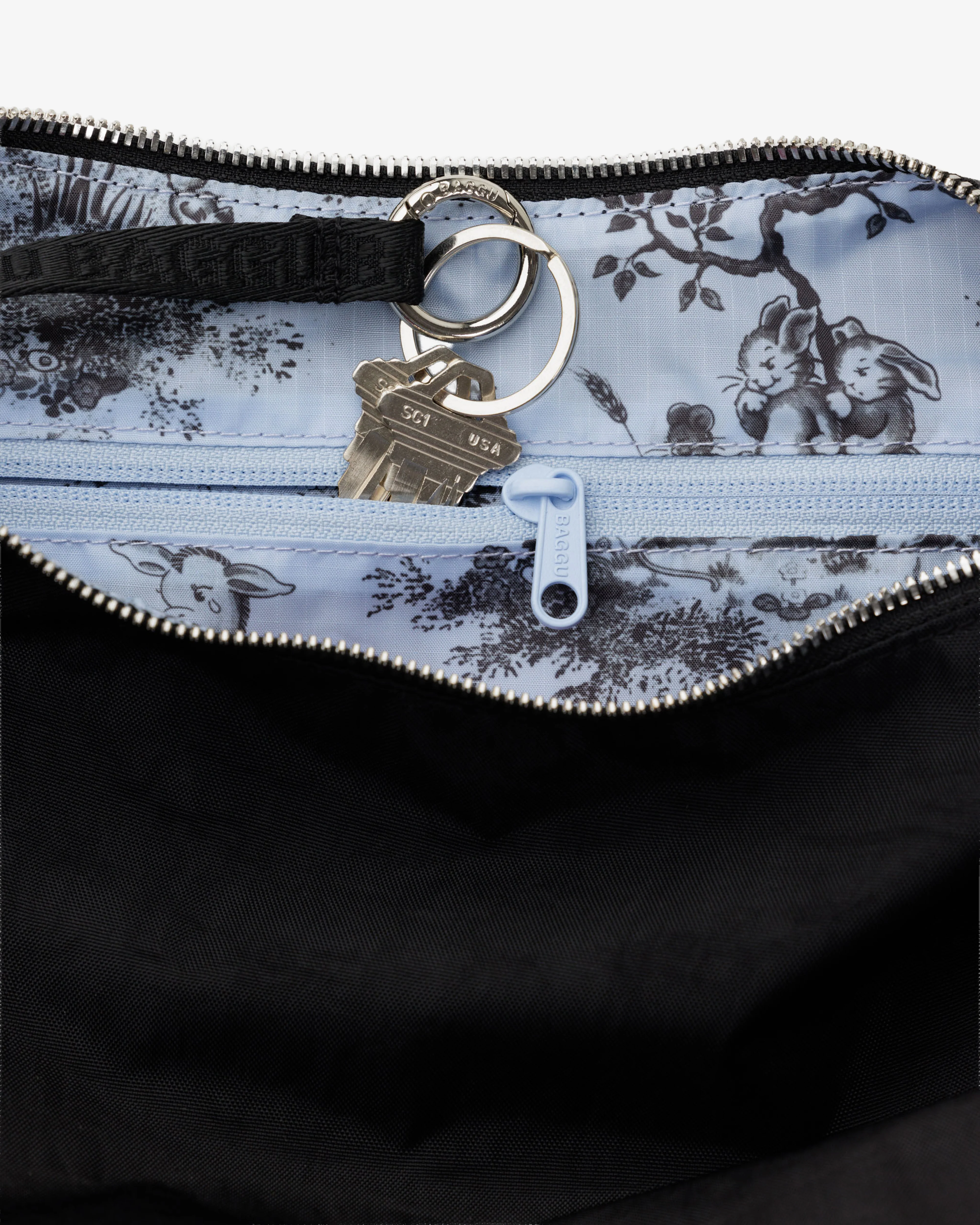 Molly Goddard - Baggu Popper Strap Medium Crescent Bag - (Black) - Image 2