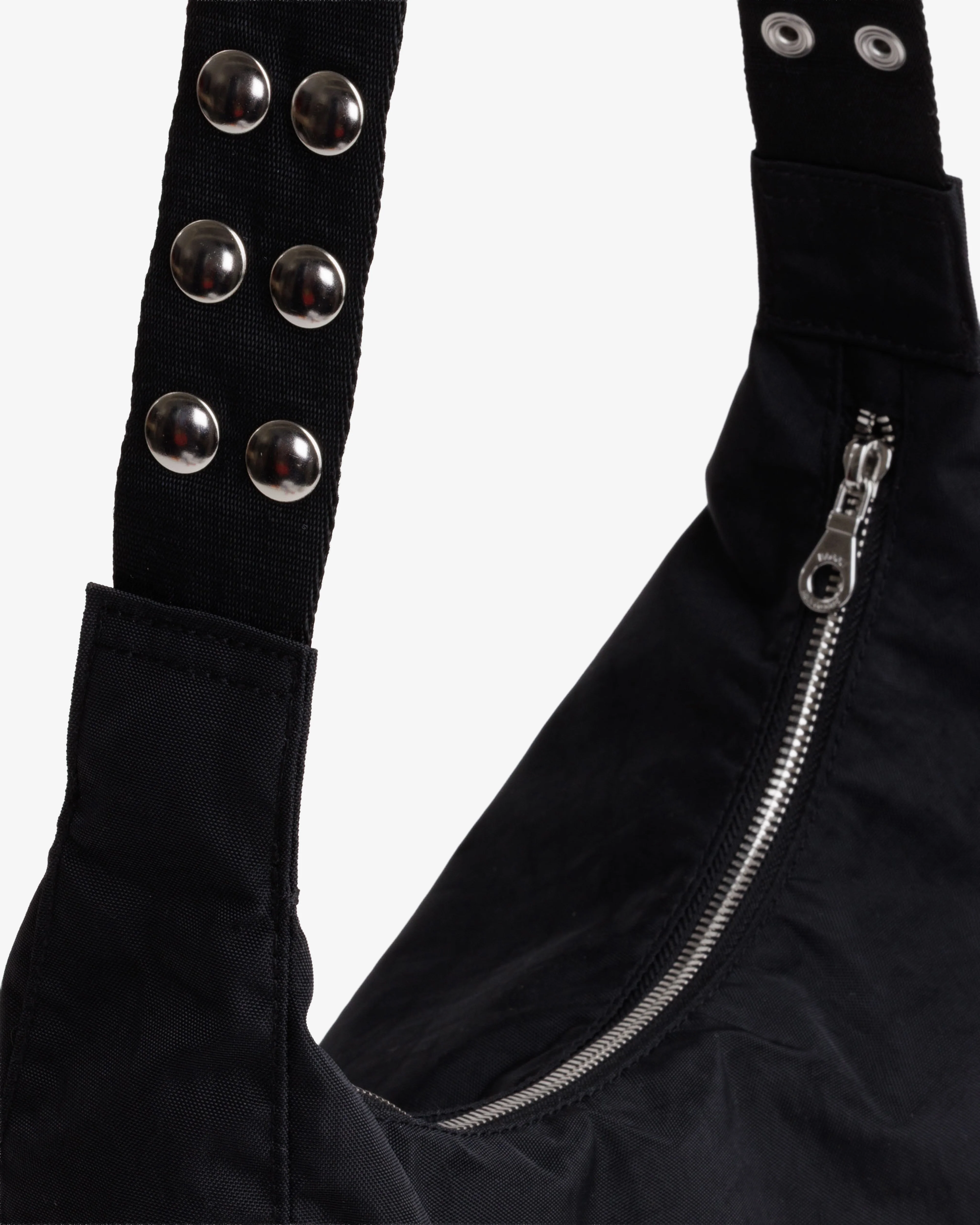 Molly Goddard - Baggu Popper Strap Medium Crescent Bag - (Black) - Image 3