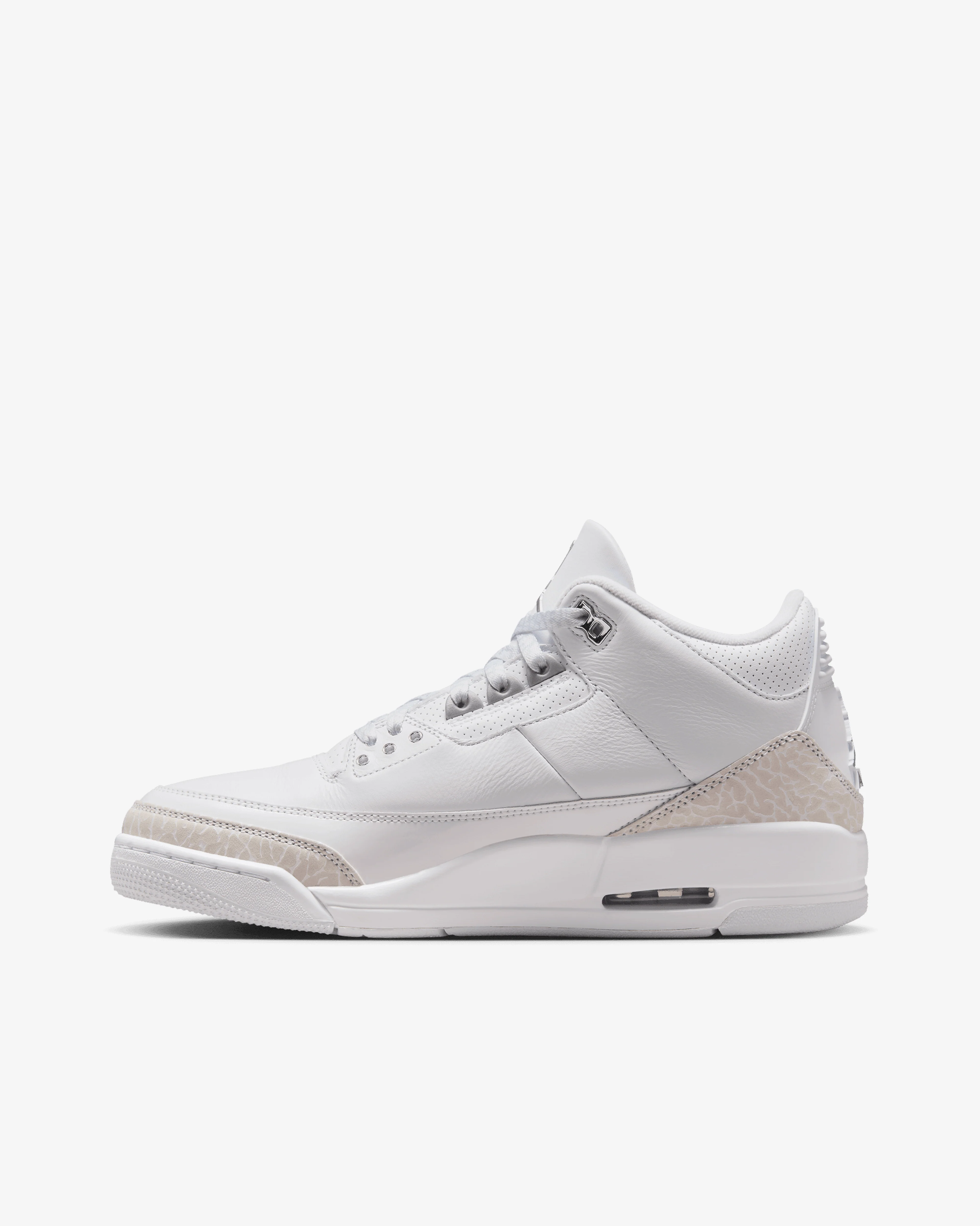 Nike - Men's Air Jordan 3 Retro - (White/Metallic Silver) - Image 2