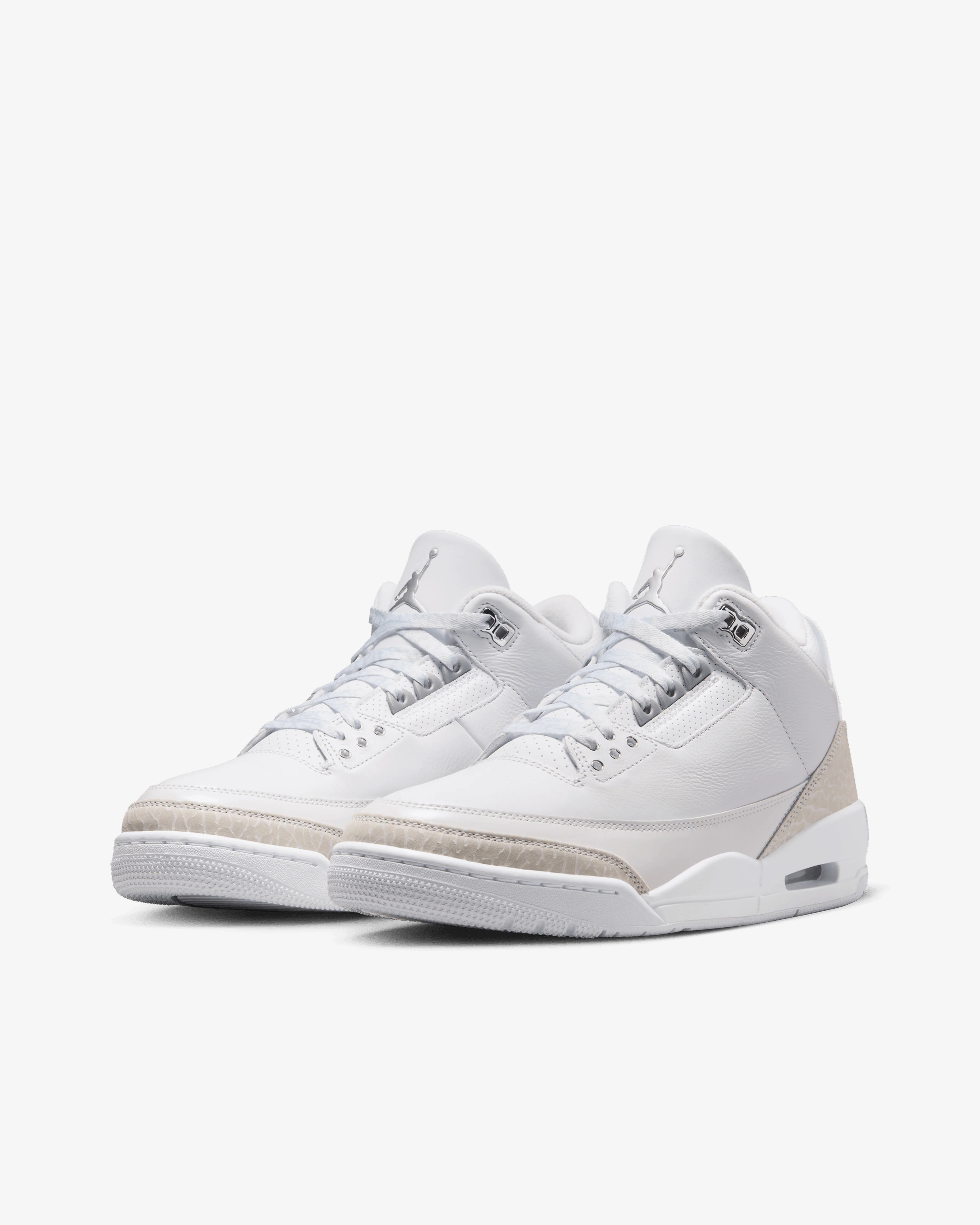 Nike - Men's Air Jordan 3 Retro - (White/Metallic Silver) - Image 3