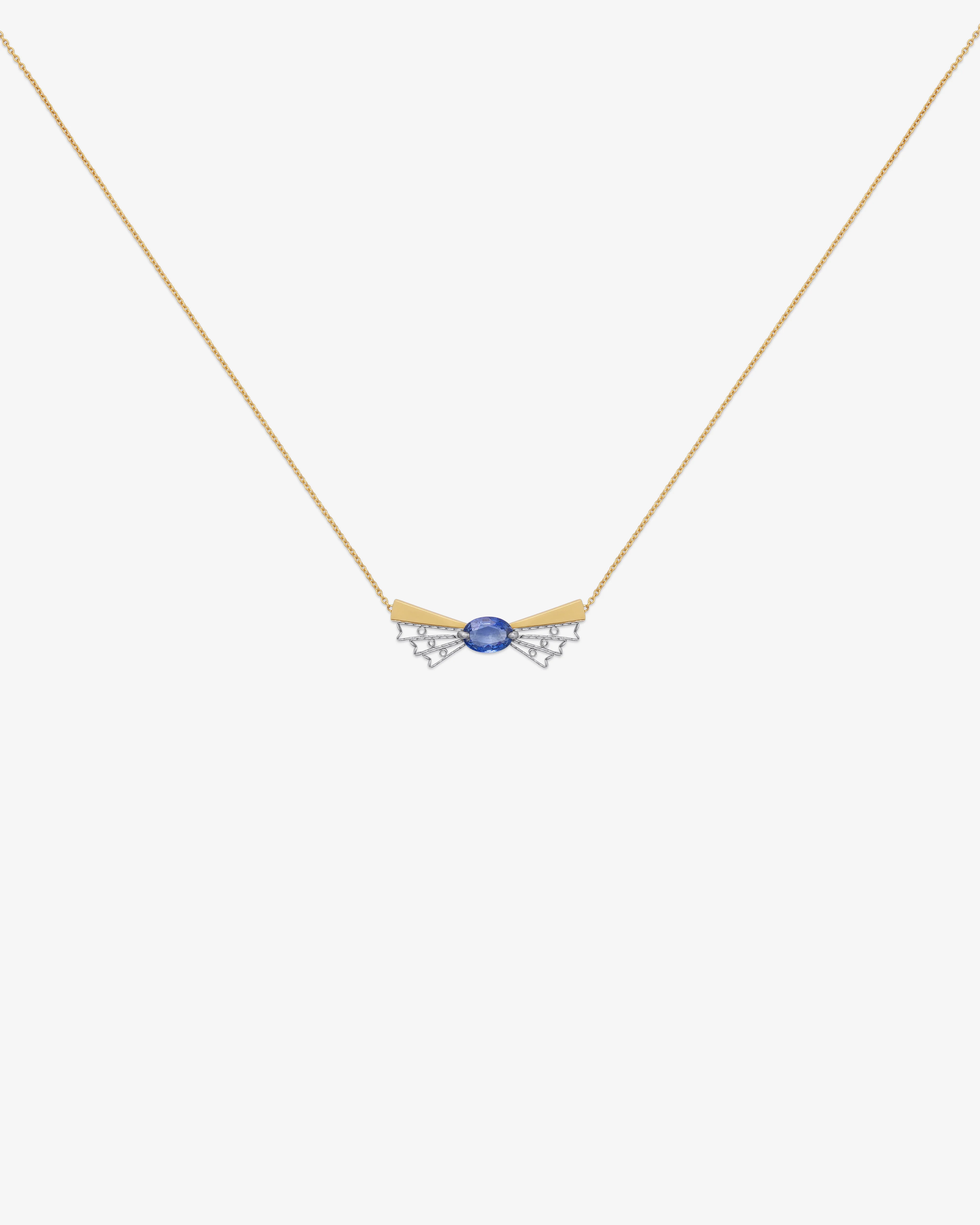 Nikolle Radi - Bow Necklace - (Yellow Gold/Platinum) - Image 2