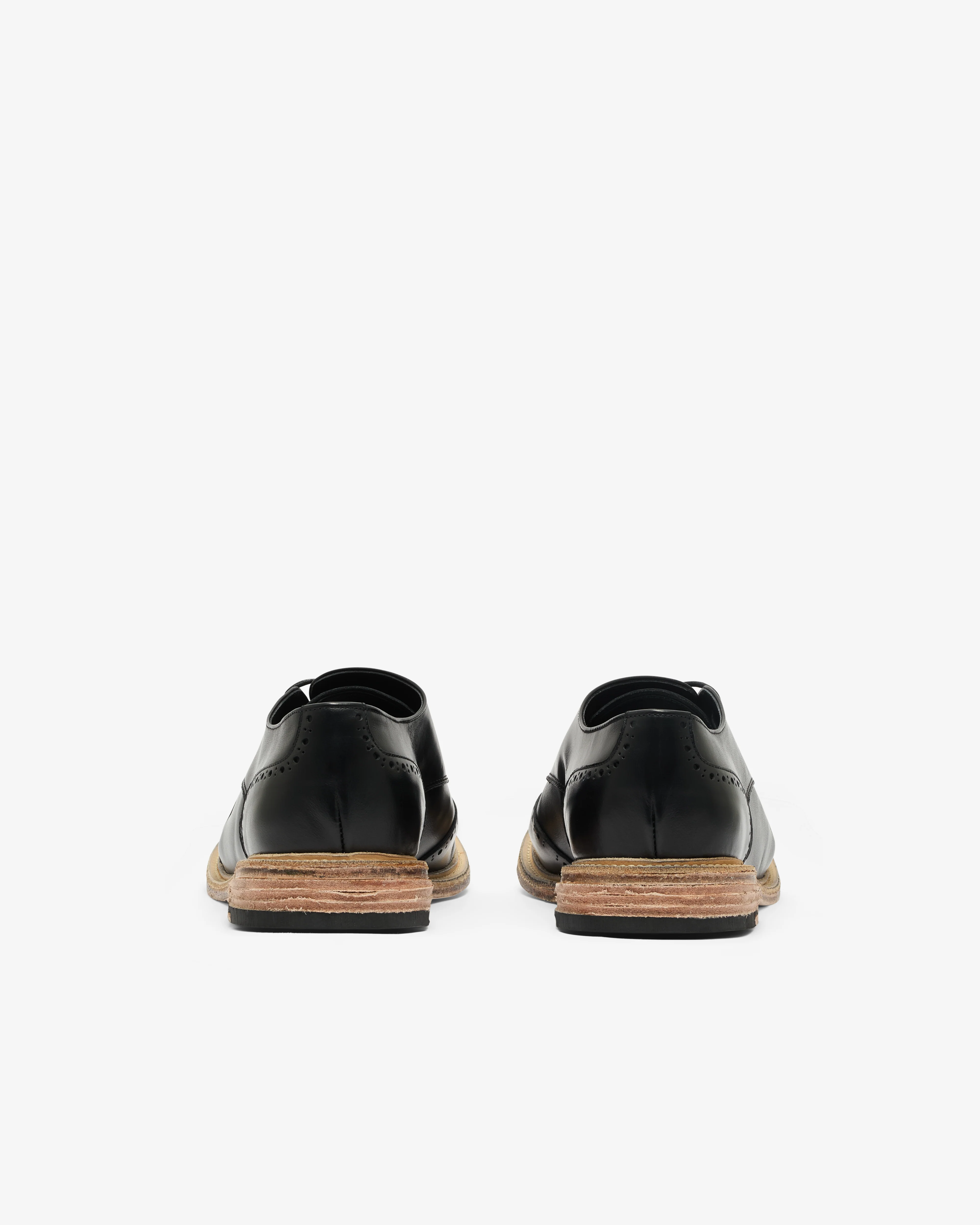 No Idea - Men's Big Foot Curved Wingtip Derby - (Black) - Image 3