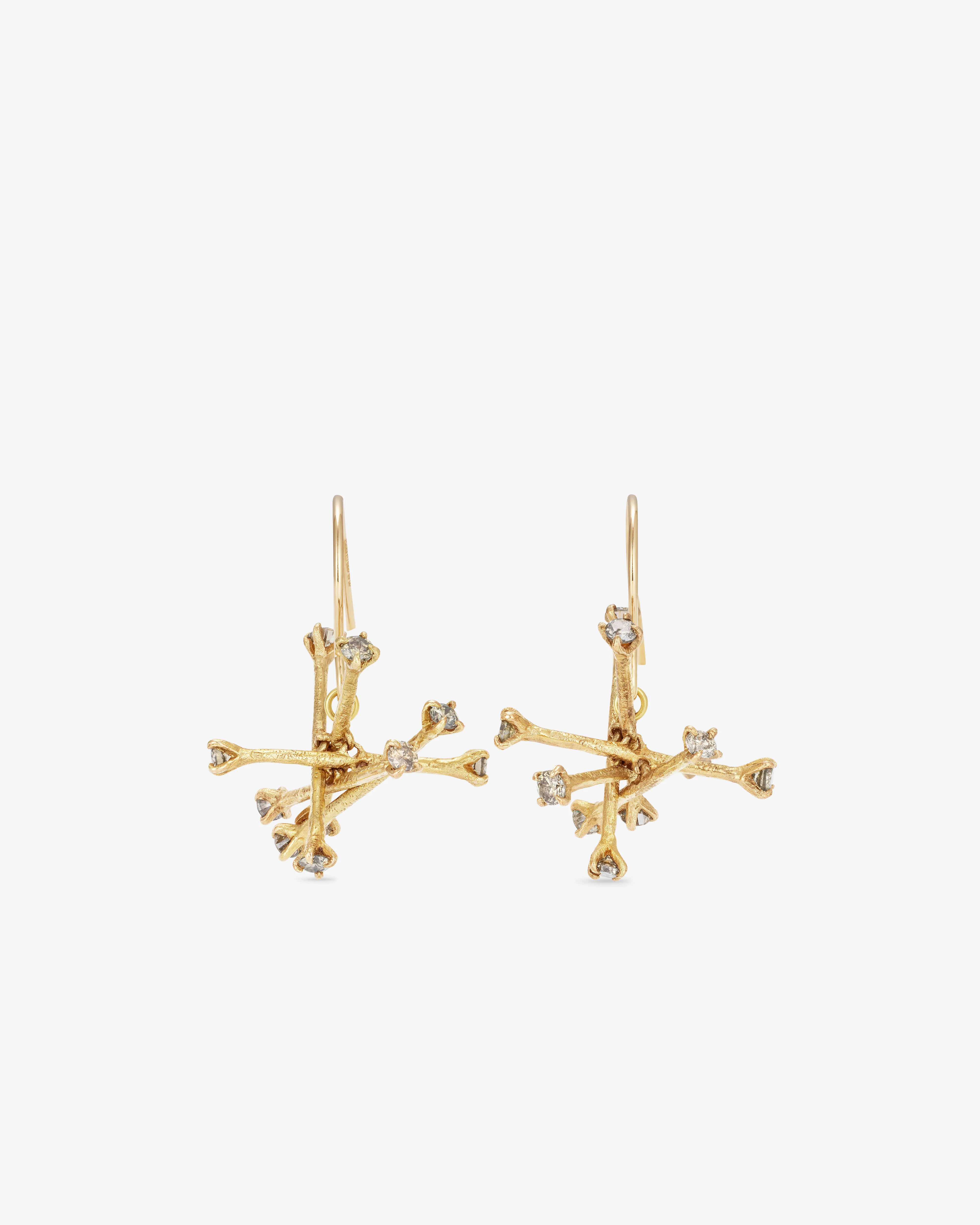 Noguchi Bijoux - Brown Diamond Earrings - (Yellow Gold)