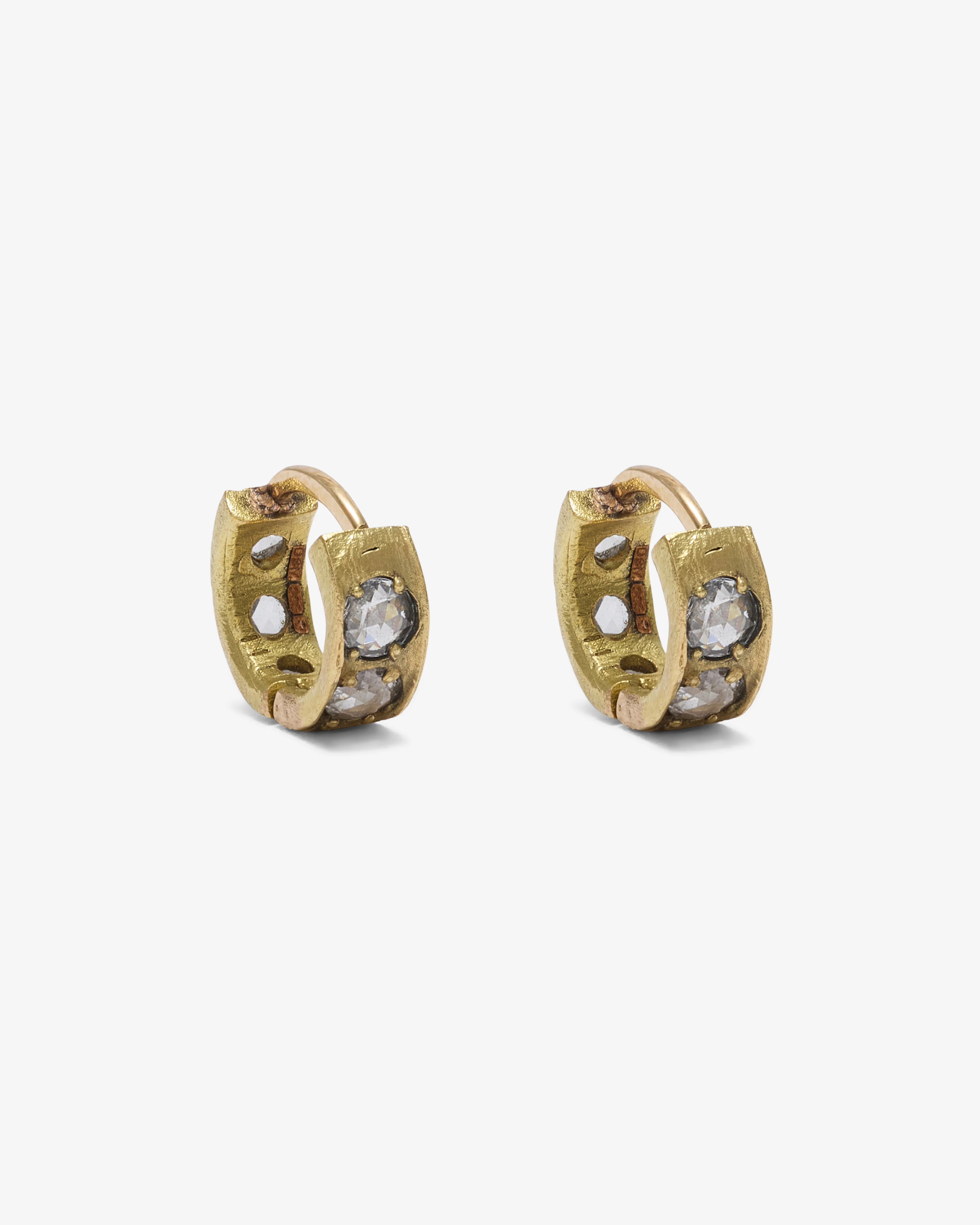 Noguchi Bijoux - Diamond Huggies - (Yellow Gold) - Image 2