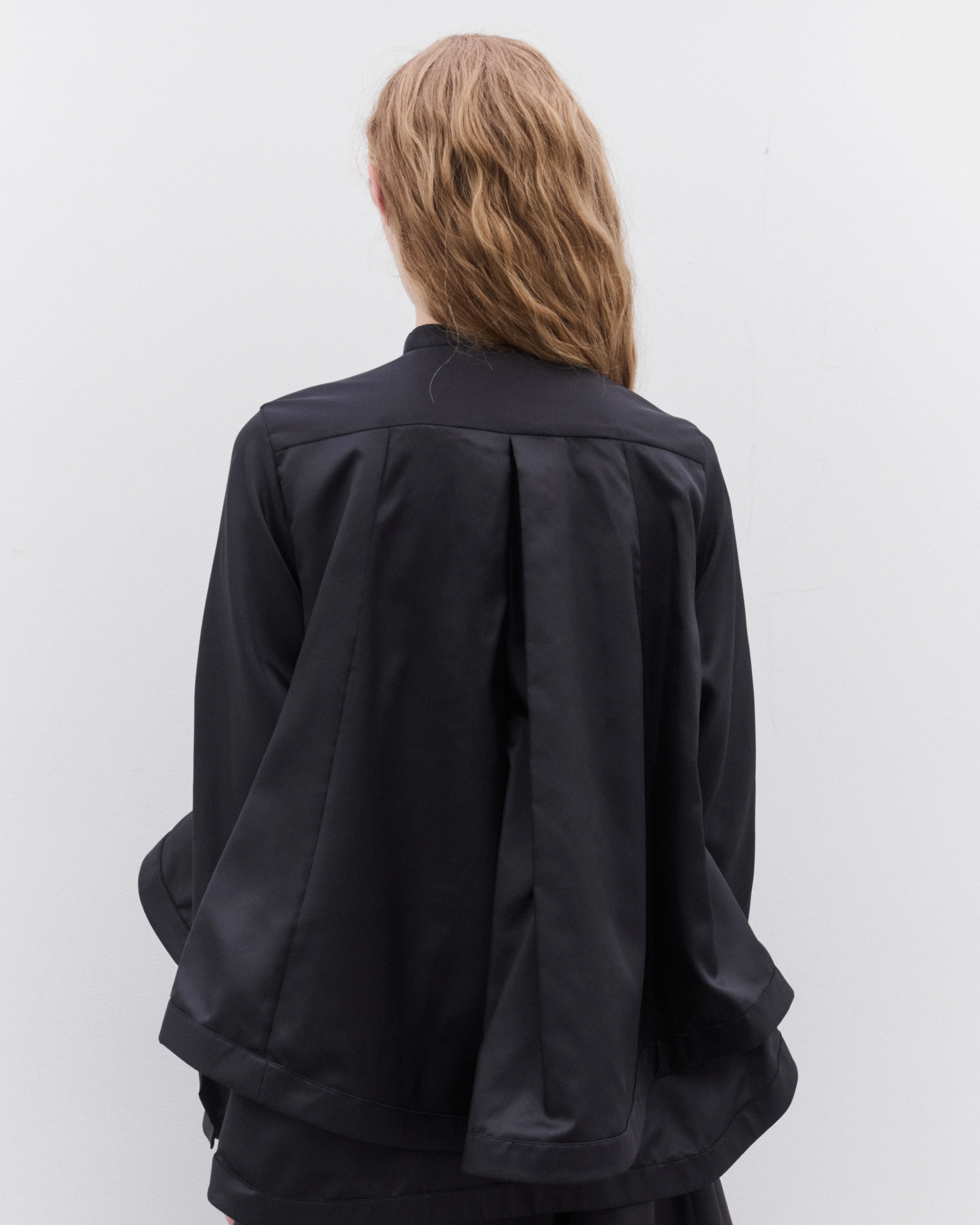Noir Kei Ninomiya - Women's Double Layer Collarless Blouse - (Black) - Image 5