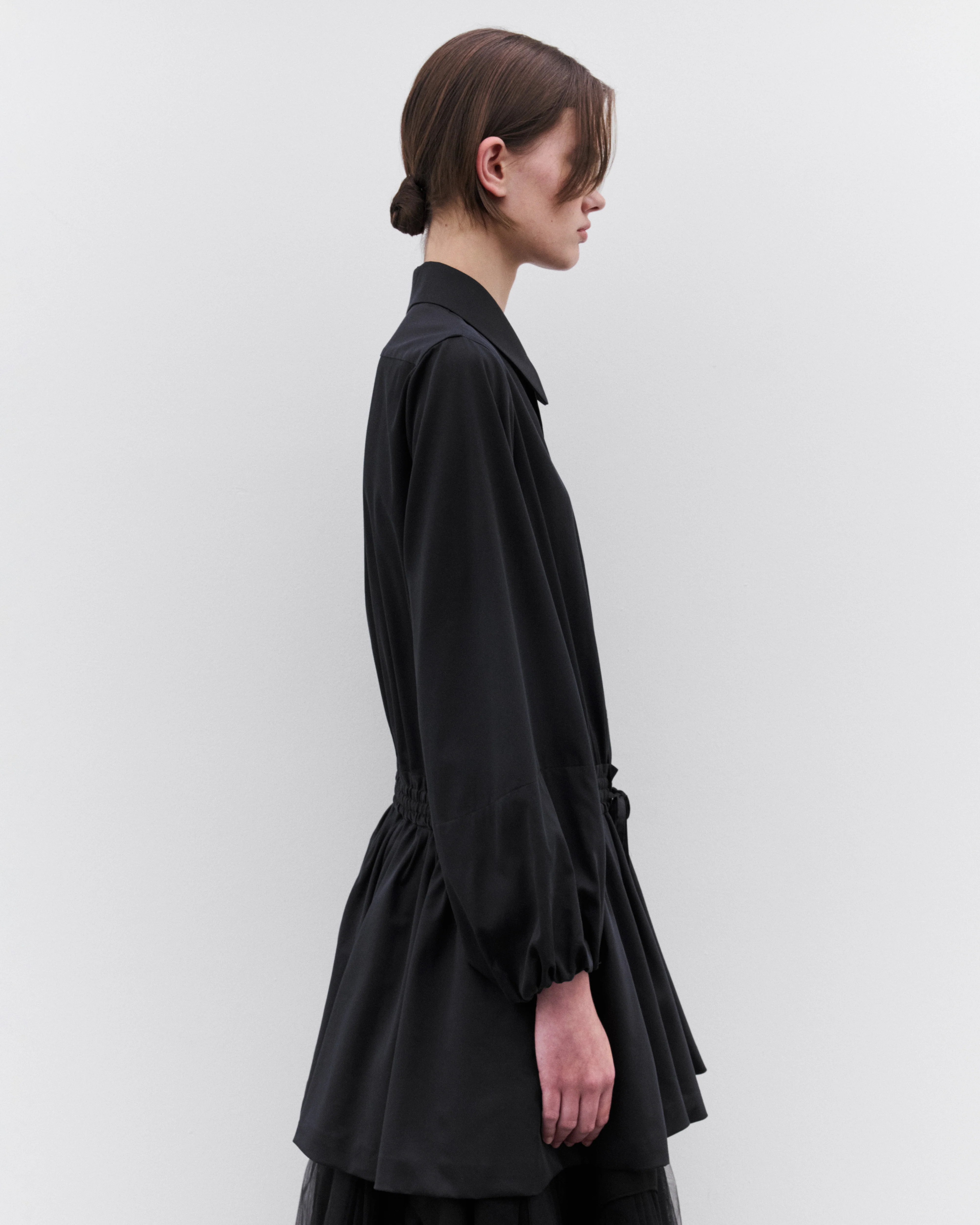 Noir Kei Ninomiya - Women’s Shirred Waist Shirt Dress - (Black) - Image 4