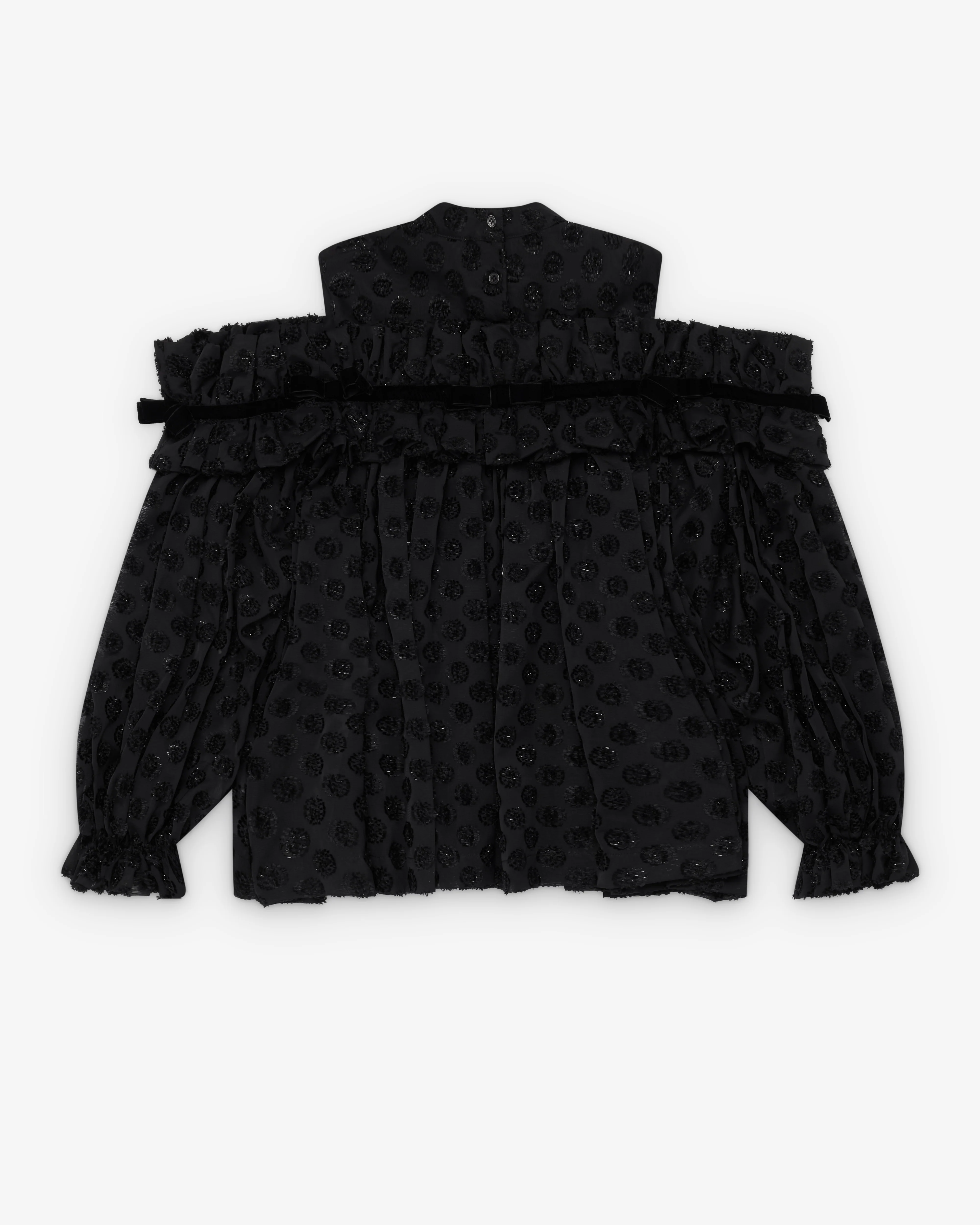 Noir Kei Ninomiya - Women's Polka Dots Jacquard Blouse - (Black)