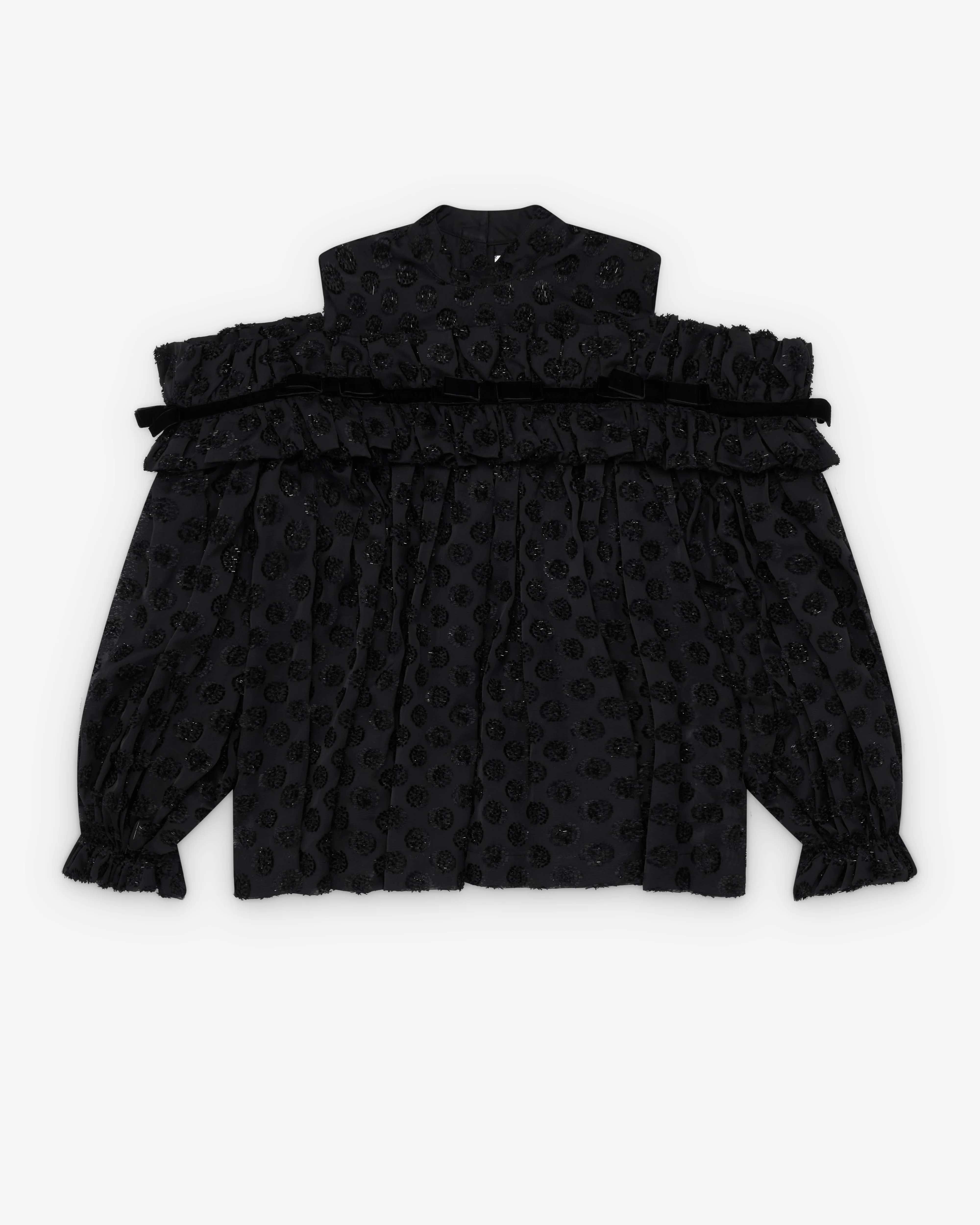 Noir Kei Ninomiya - Women's Polka Dots Jacquard Blouse - (Black) - Image 2