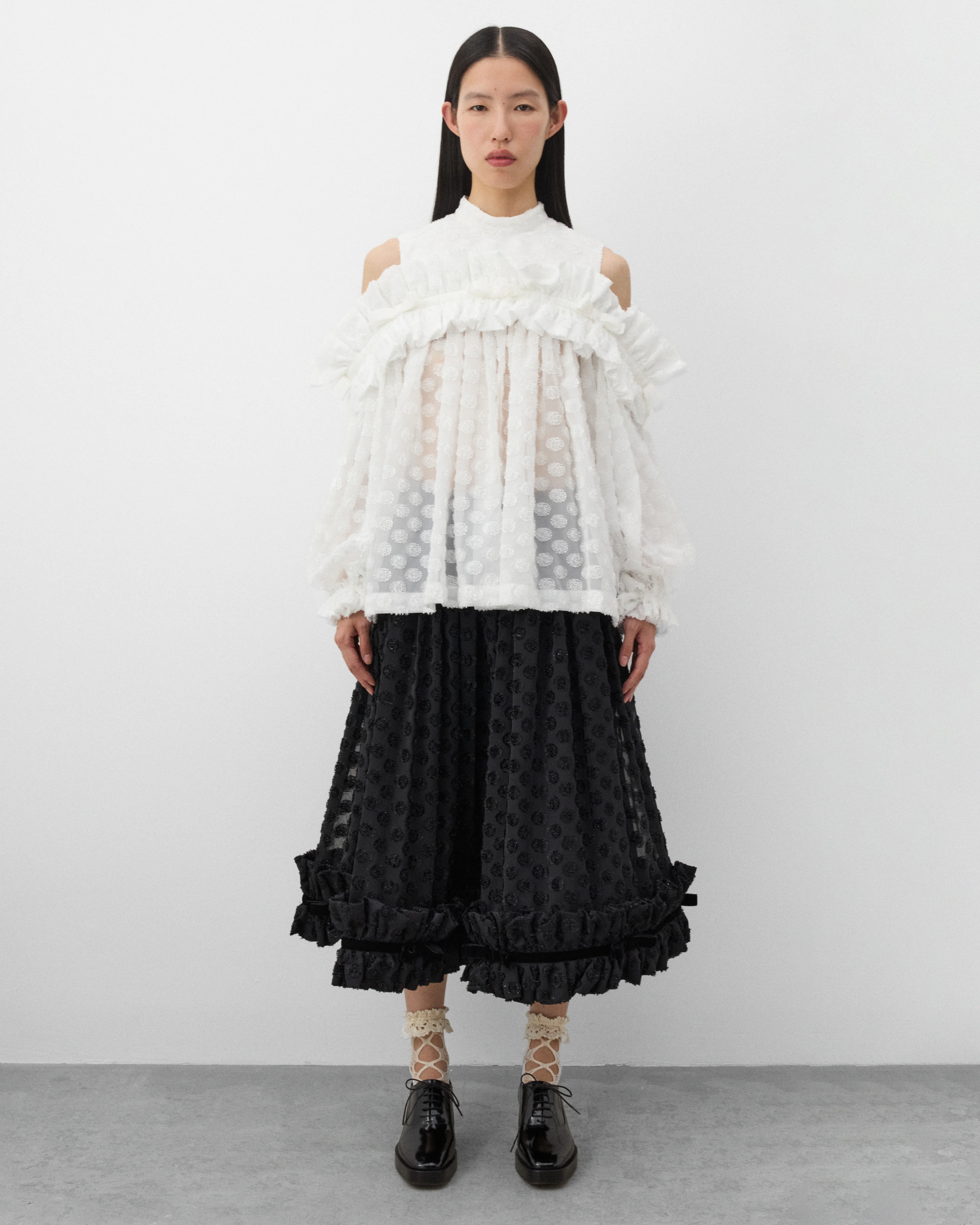 Noir Kei Ninomiya - Women's Ruffle Blouse - (White) - Image 6