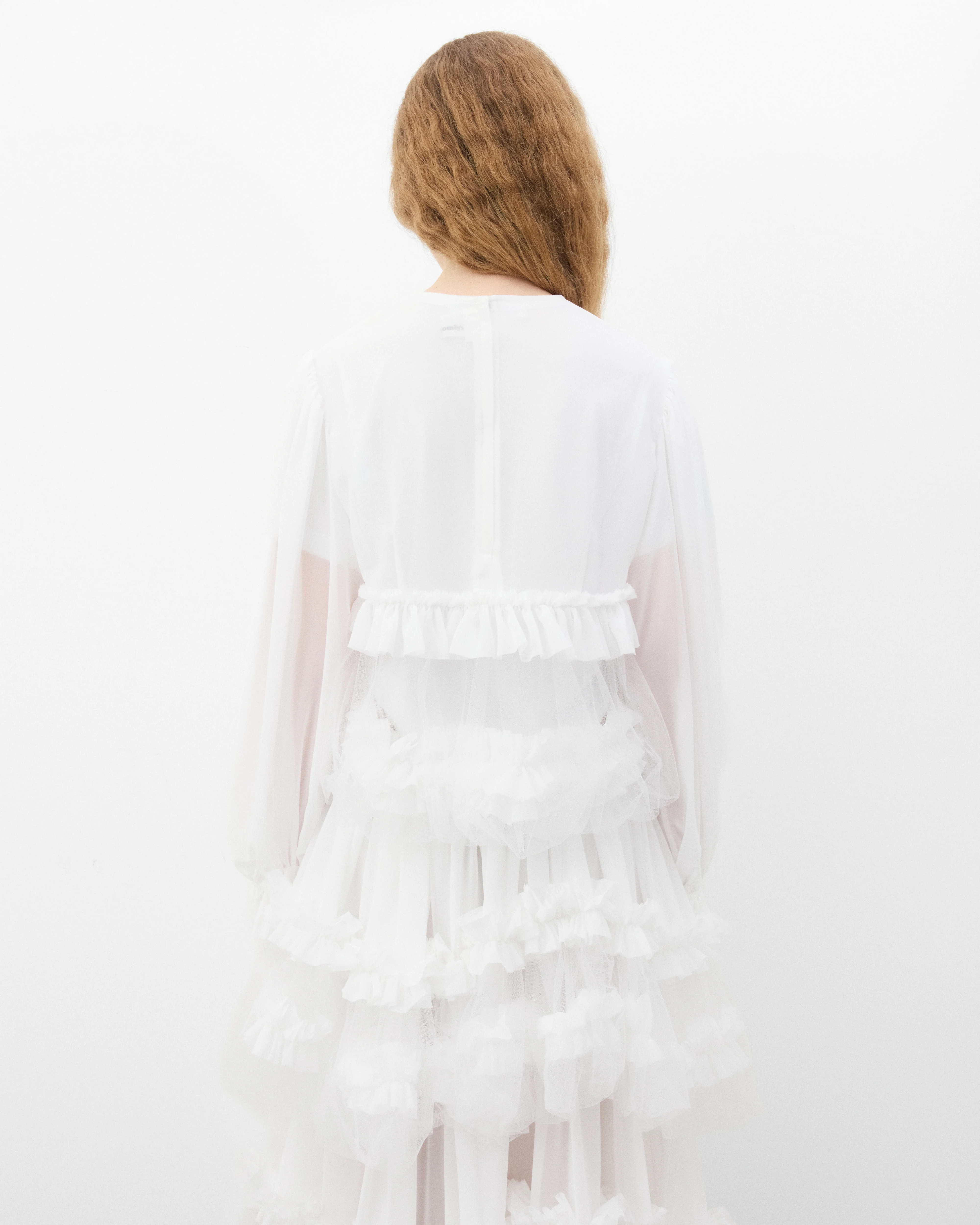 Noir Kei Ninomiya - Women's Draped Sleeve Blouse - (White) - Image 5
