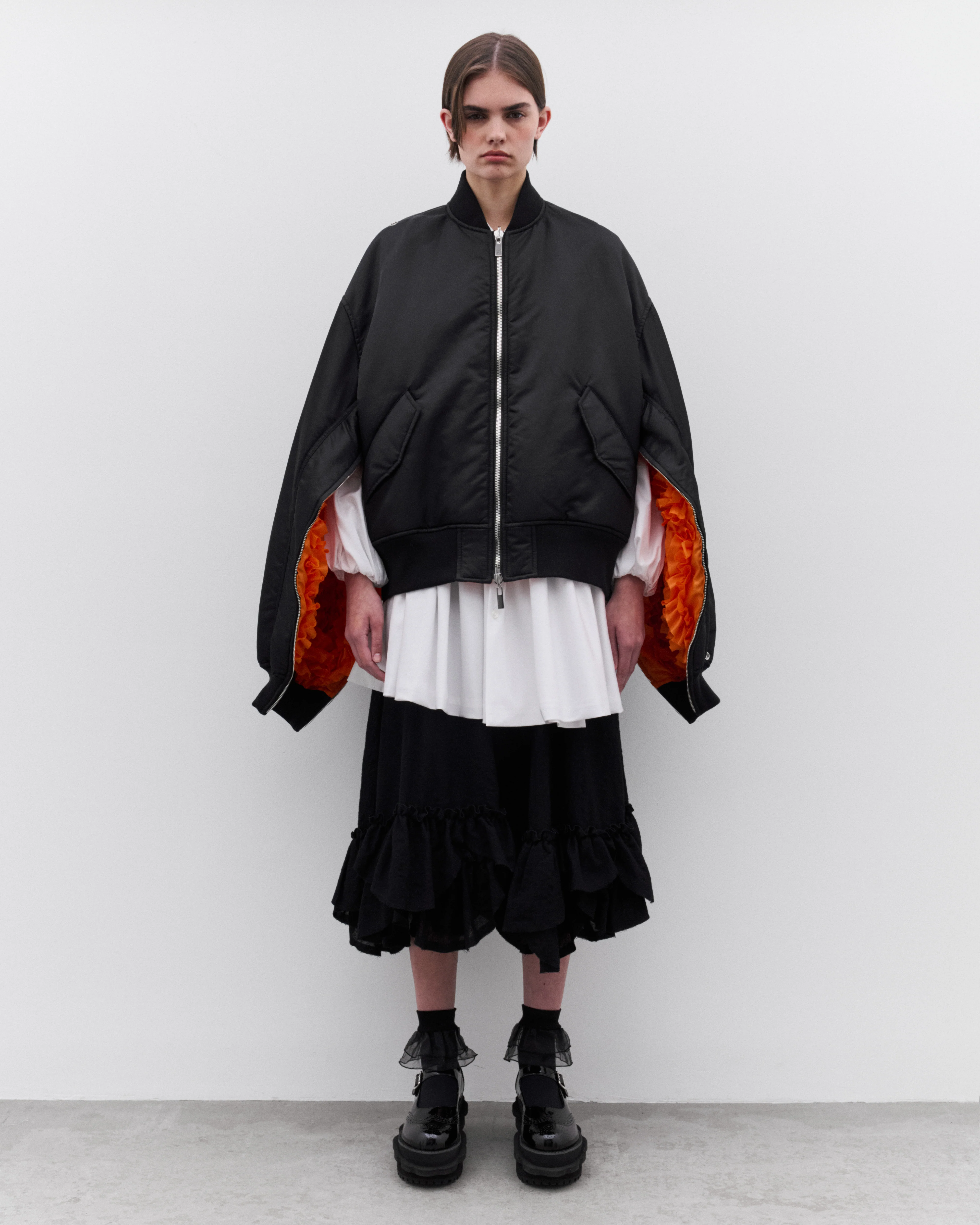 Noir Kei Ninomiya - Women’s Zip Detail Bomber Jacket - (Black) - Image 6