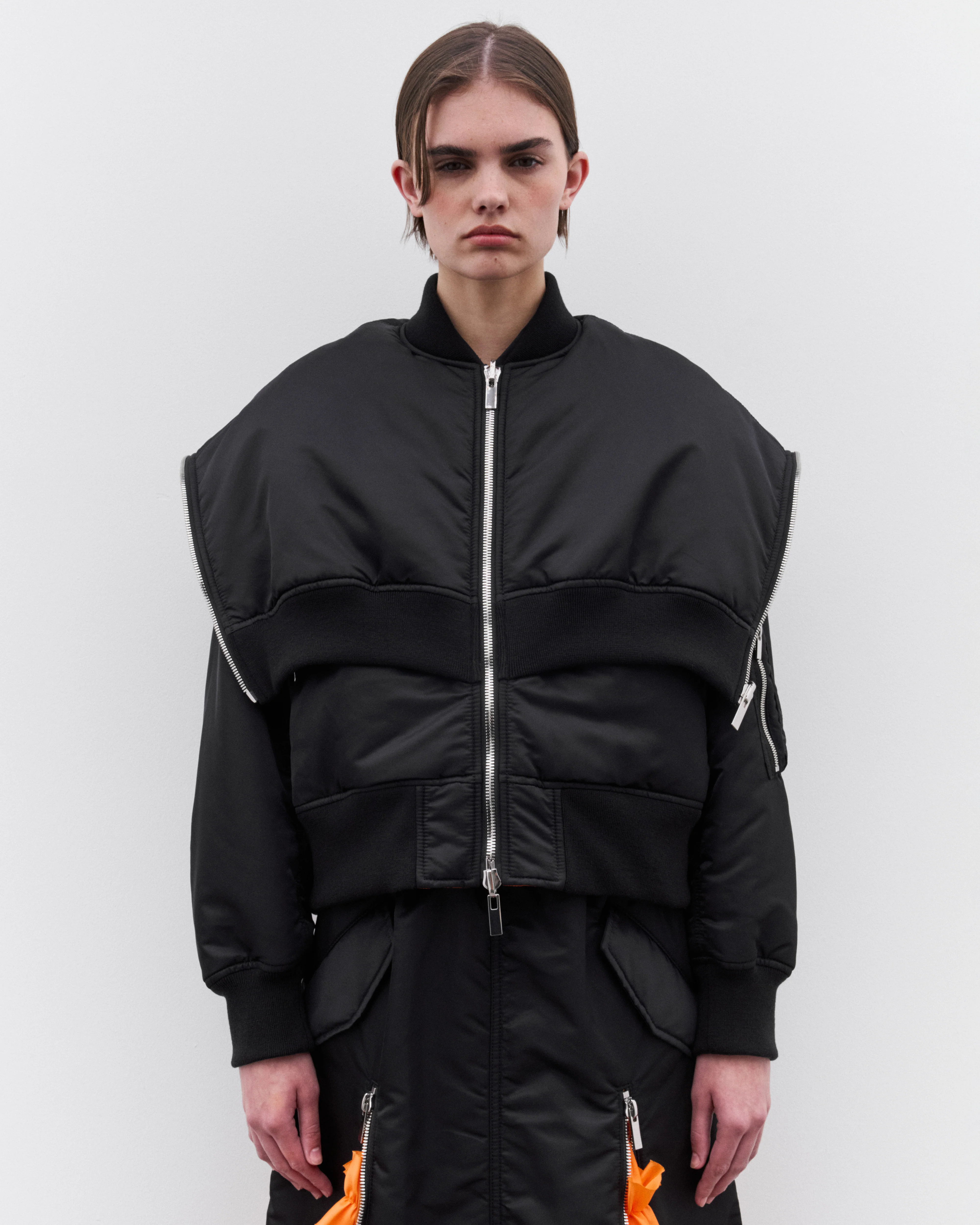 Noir Kei Ninomiya - Women’s Zip Hood Bomber Jacket - (Black) - Image 3