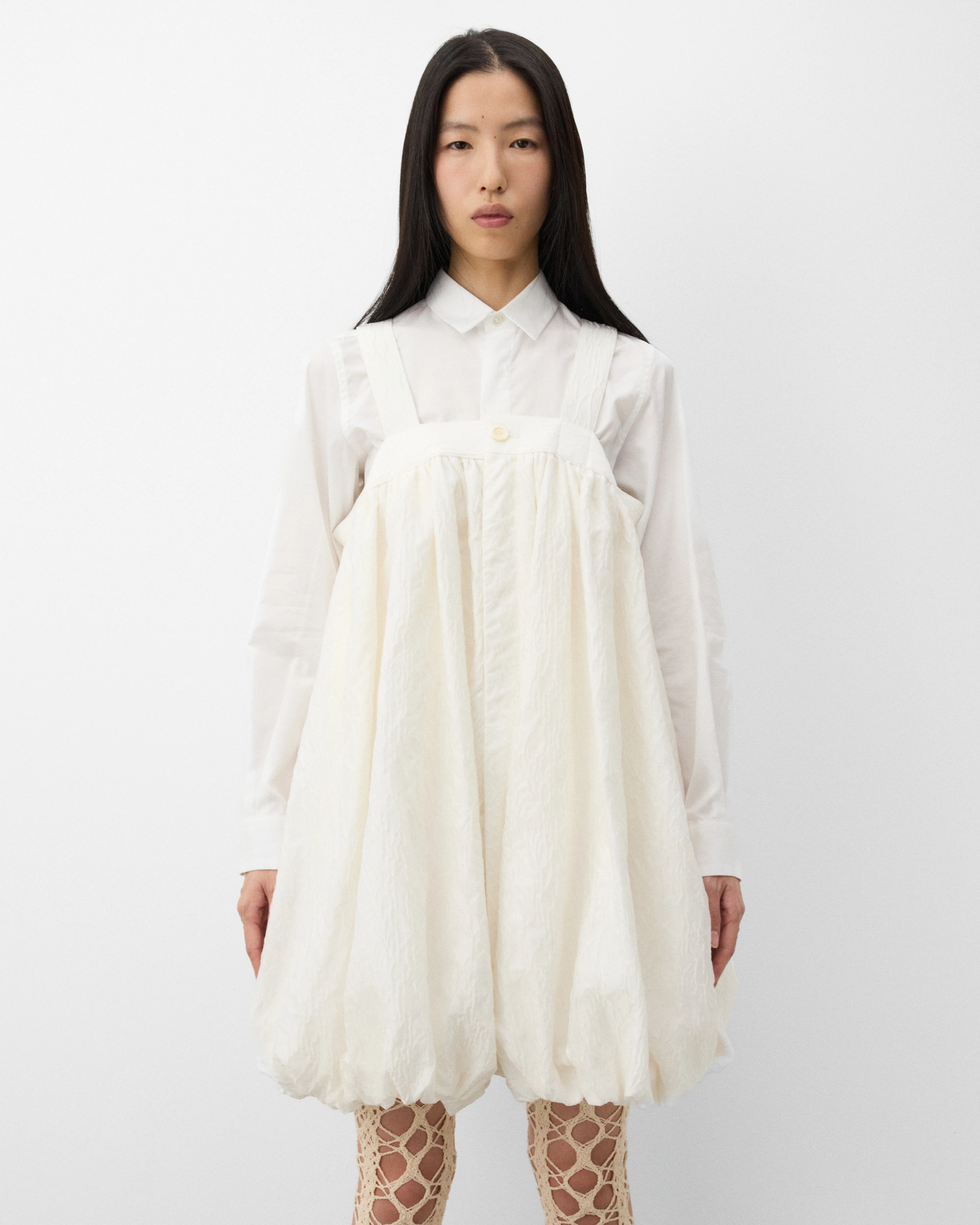 Noir Kei Ninomiya - Women's Pinafore Trousers - (White) - Image 3