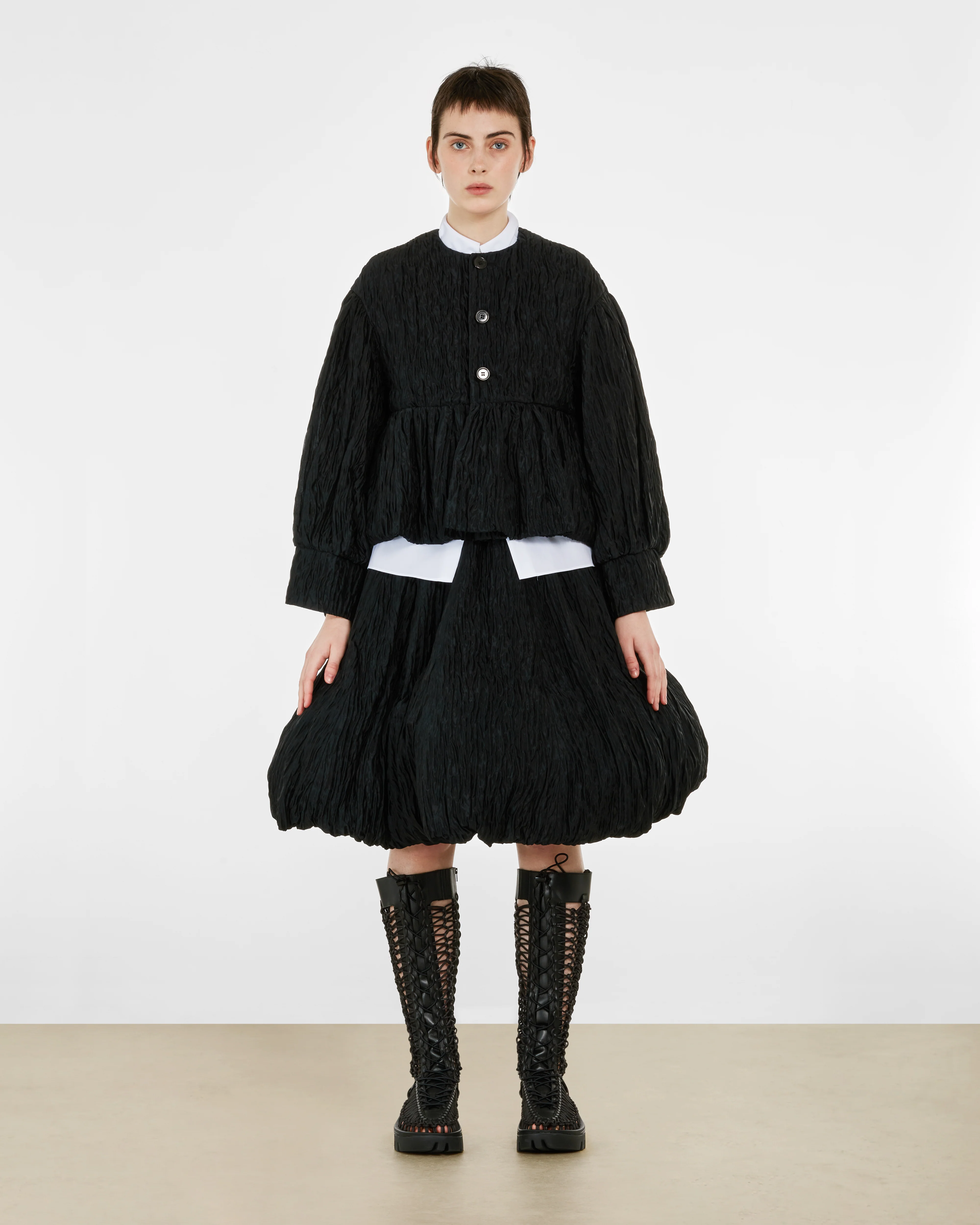 Noir Kei Ninomiya - Women’s Jacquard Voluminous Hem Skirt - (Black) - Image 5