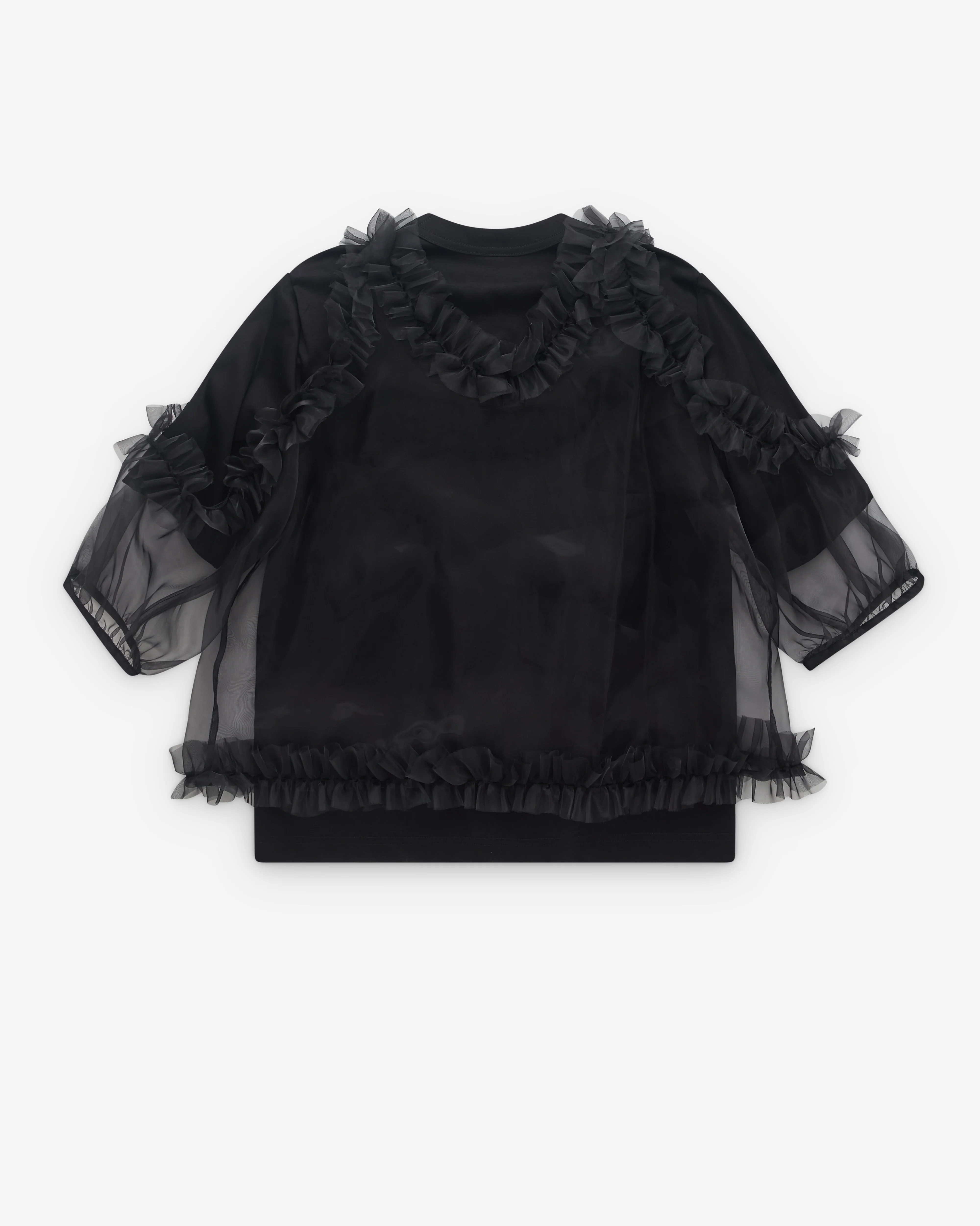 Noir Kei Ninomiya - Women's Tulle Overlay T-Shirt - (Black) - Image 2