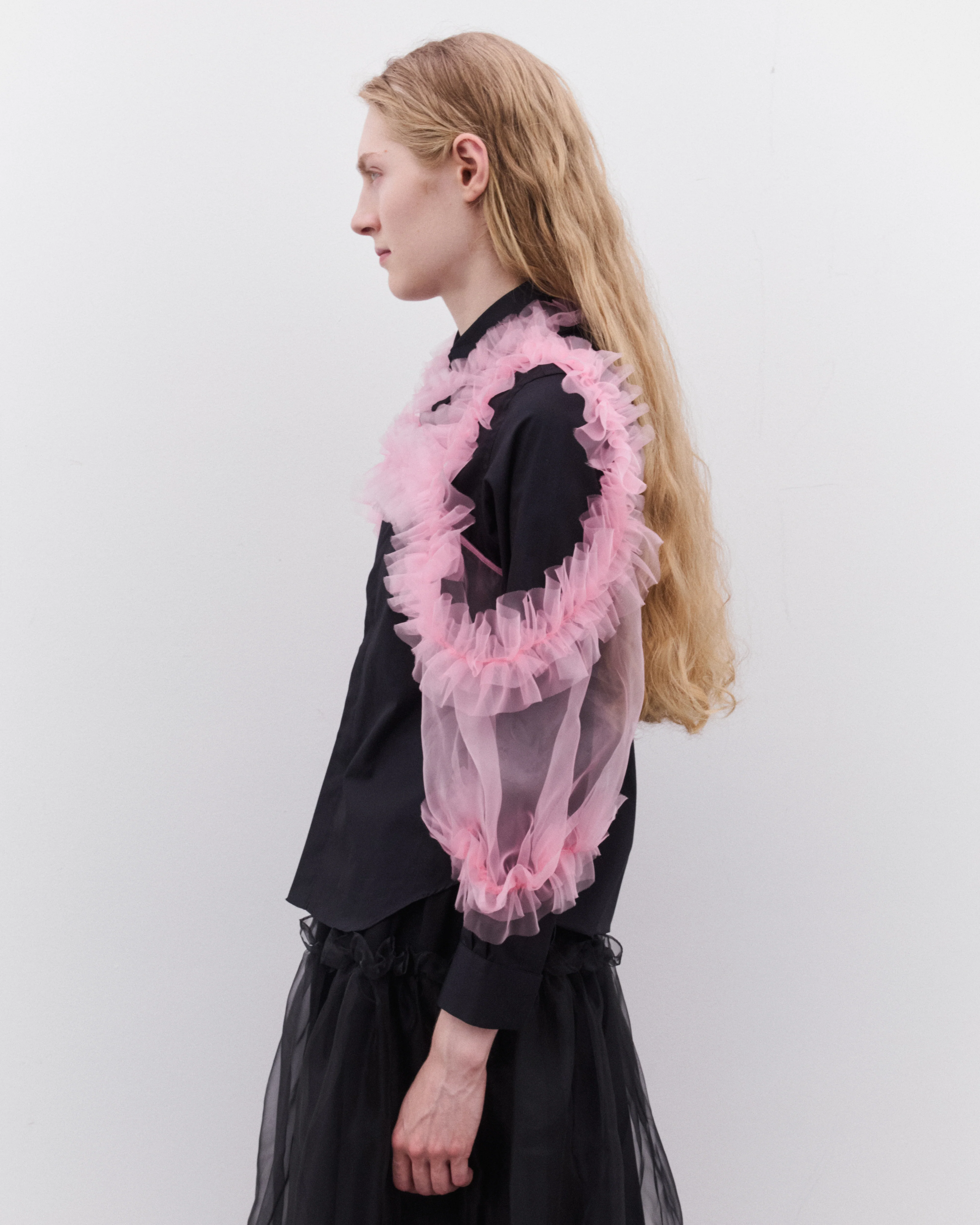 Noir Kei Ninomiya - Women’s Ruffle Sleeve Harness - (Pink/Black) - Image 4