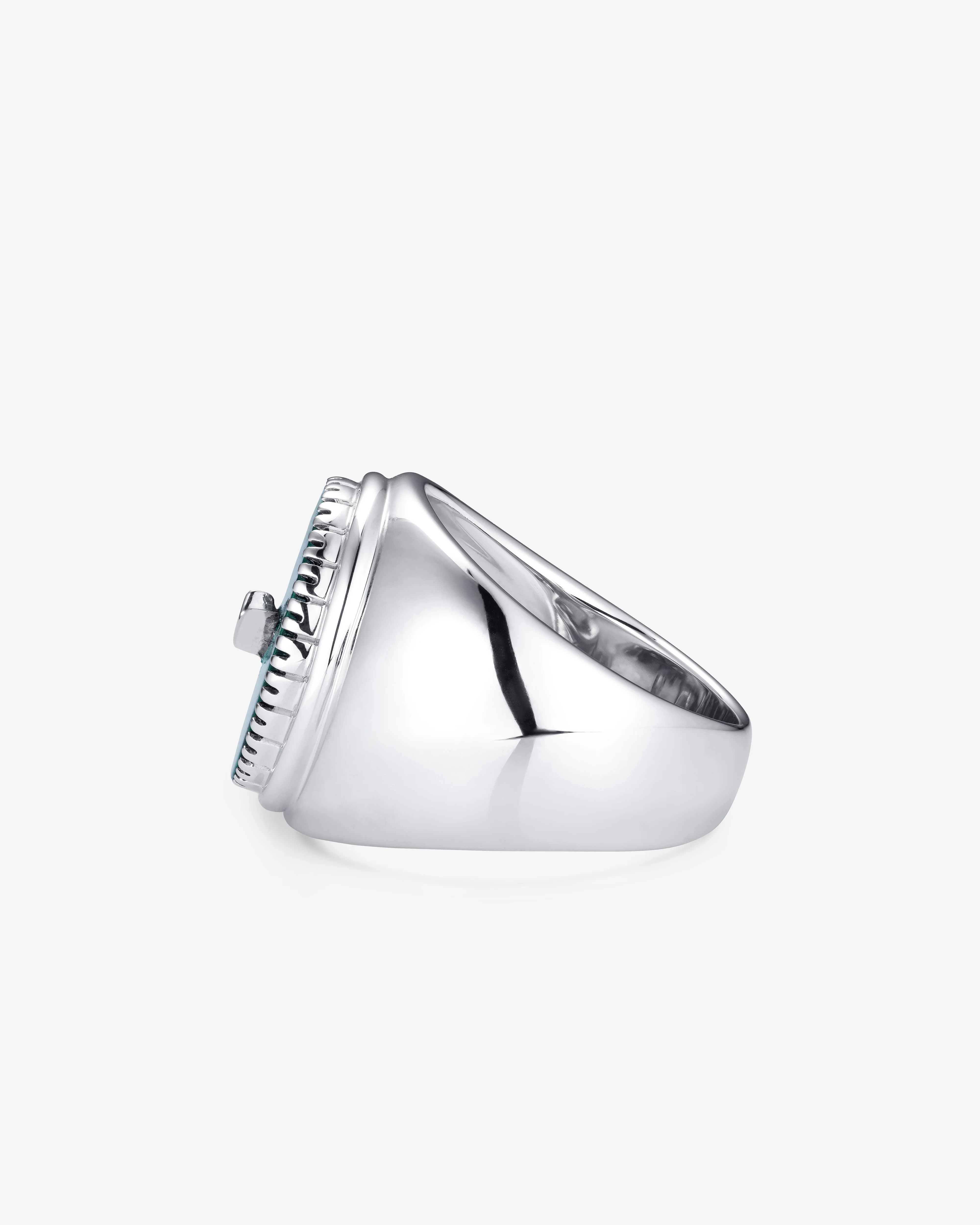 O Thongthai - Nephrite Jade Swoosh Ring - (Silver) - Image 2