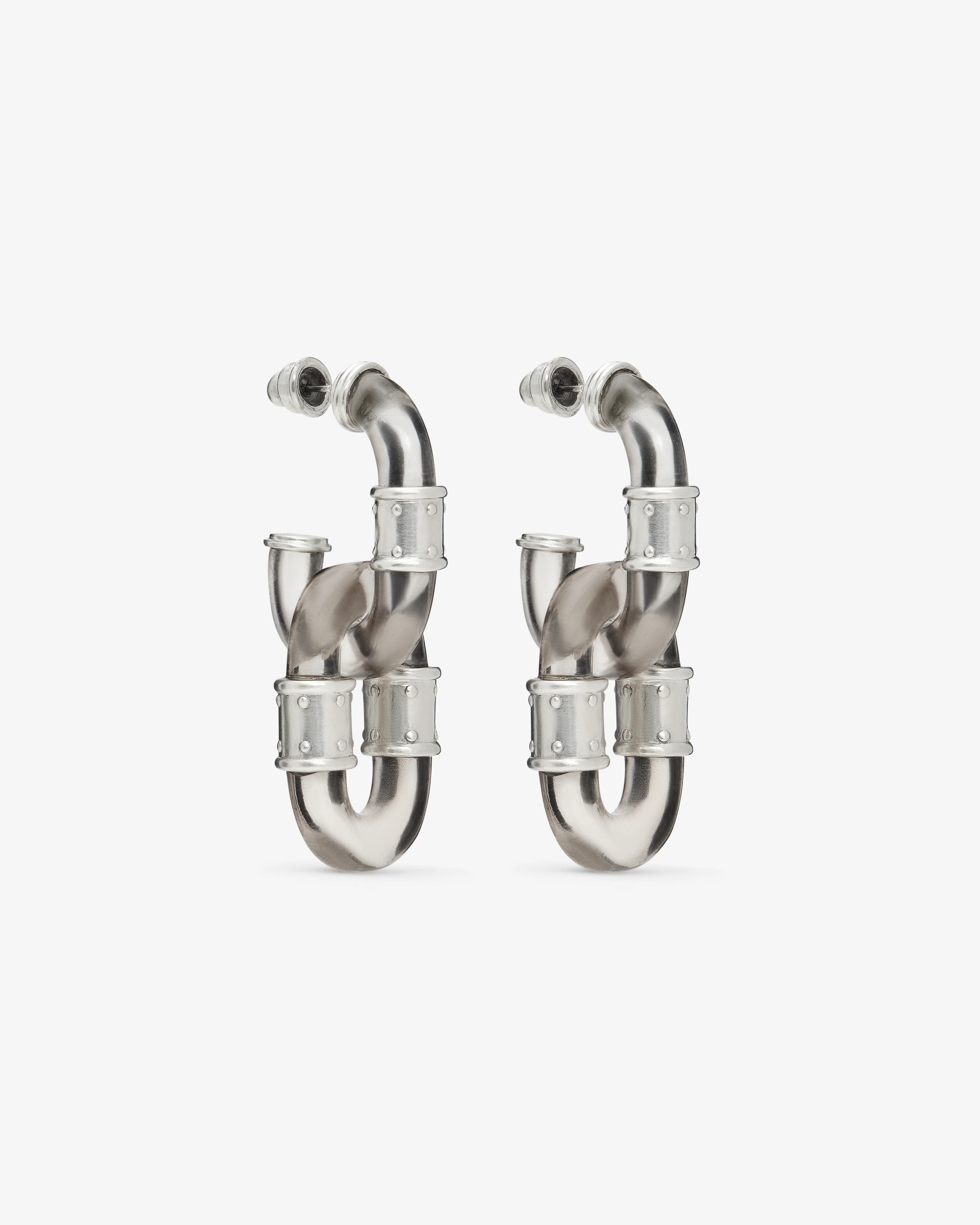 Olivia Nash - Chain Link Earrings - (Silver) - Image 2