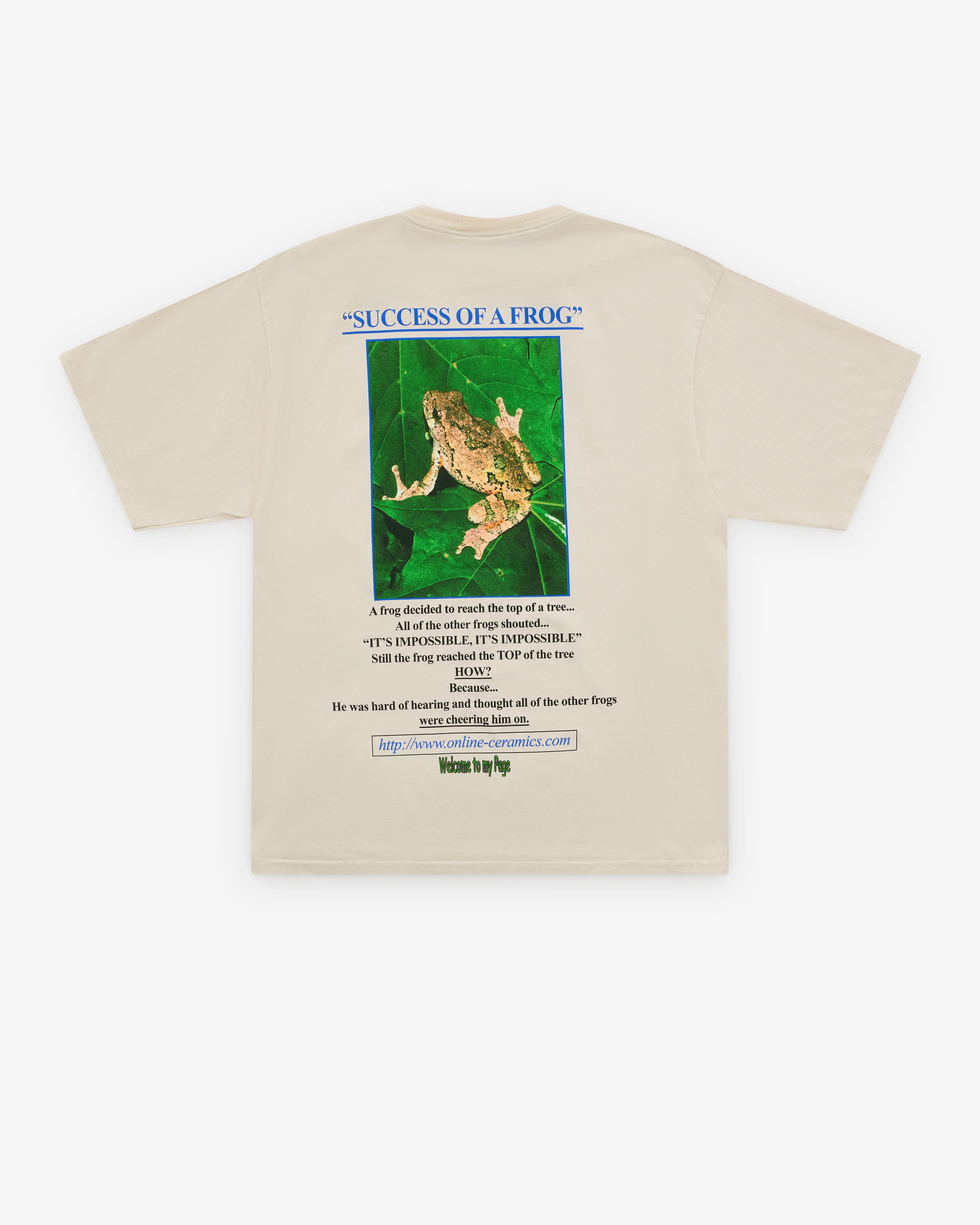 Online Ceramics - Men's Success Of A Frog T-Shirt - (Cream) - Image 2