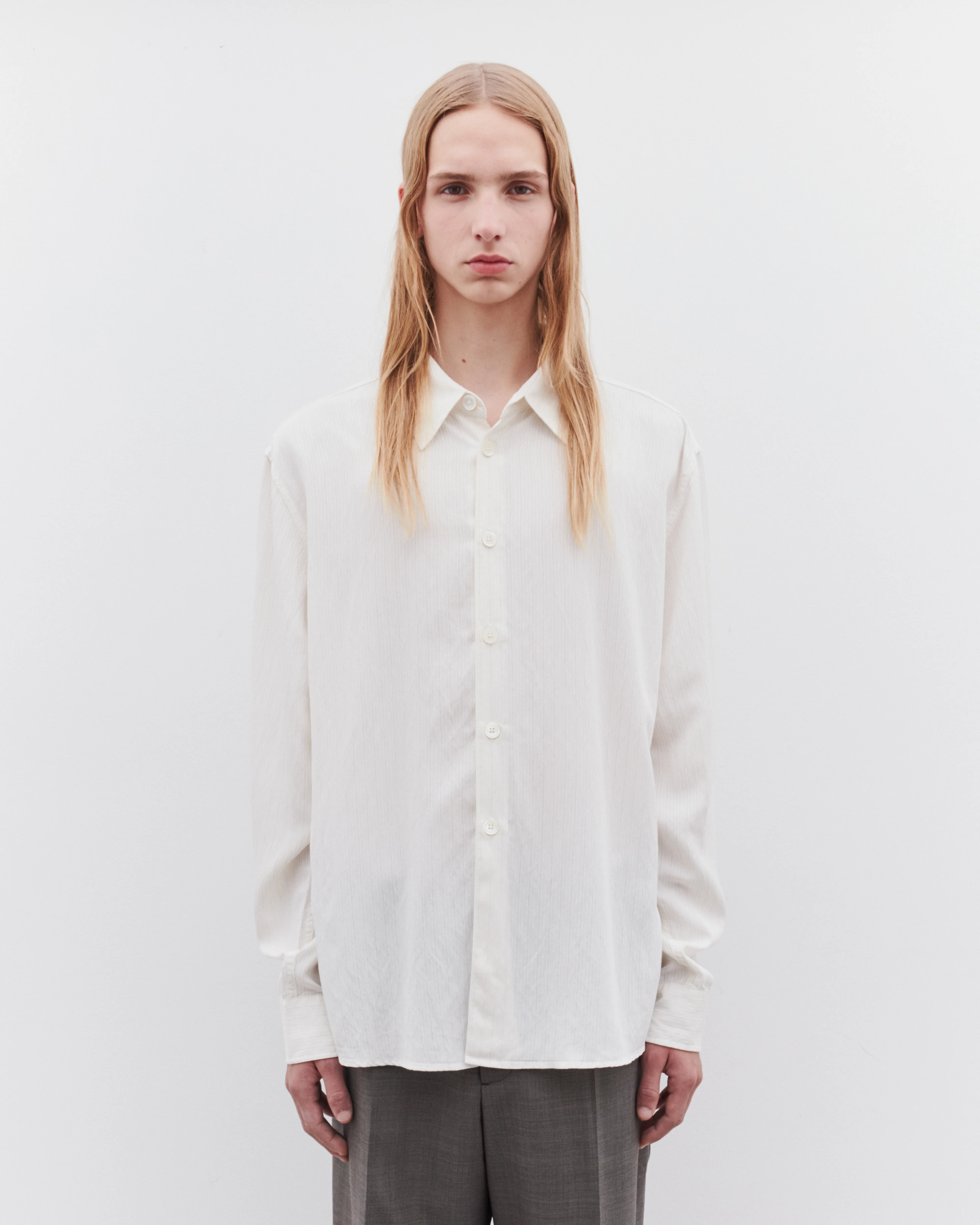 Our Legacy - Men’s Beyond Shirt - (Cream Stripe) - Image 2