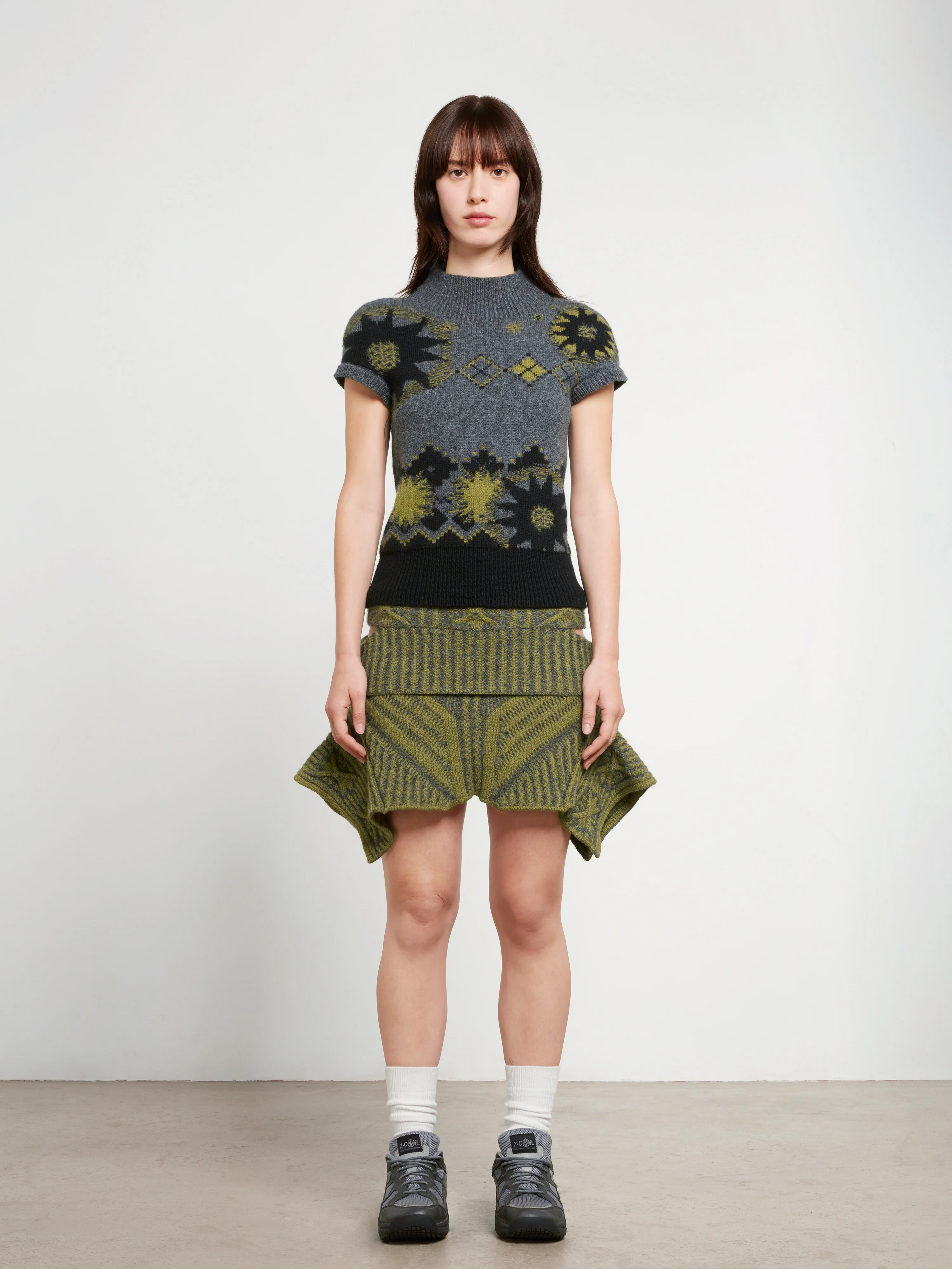 Paolina Russo - Women’s Warrior Short Sleeve Top - (Grey/Khaki) - Image 5
