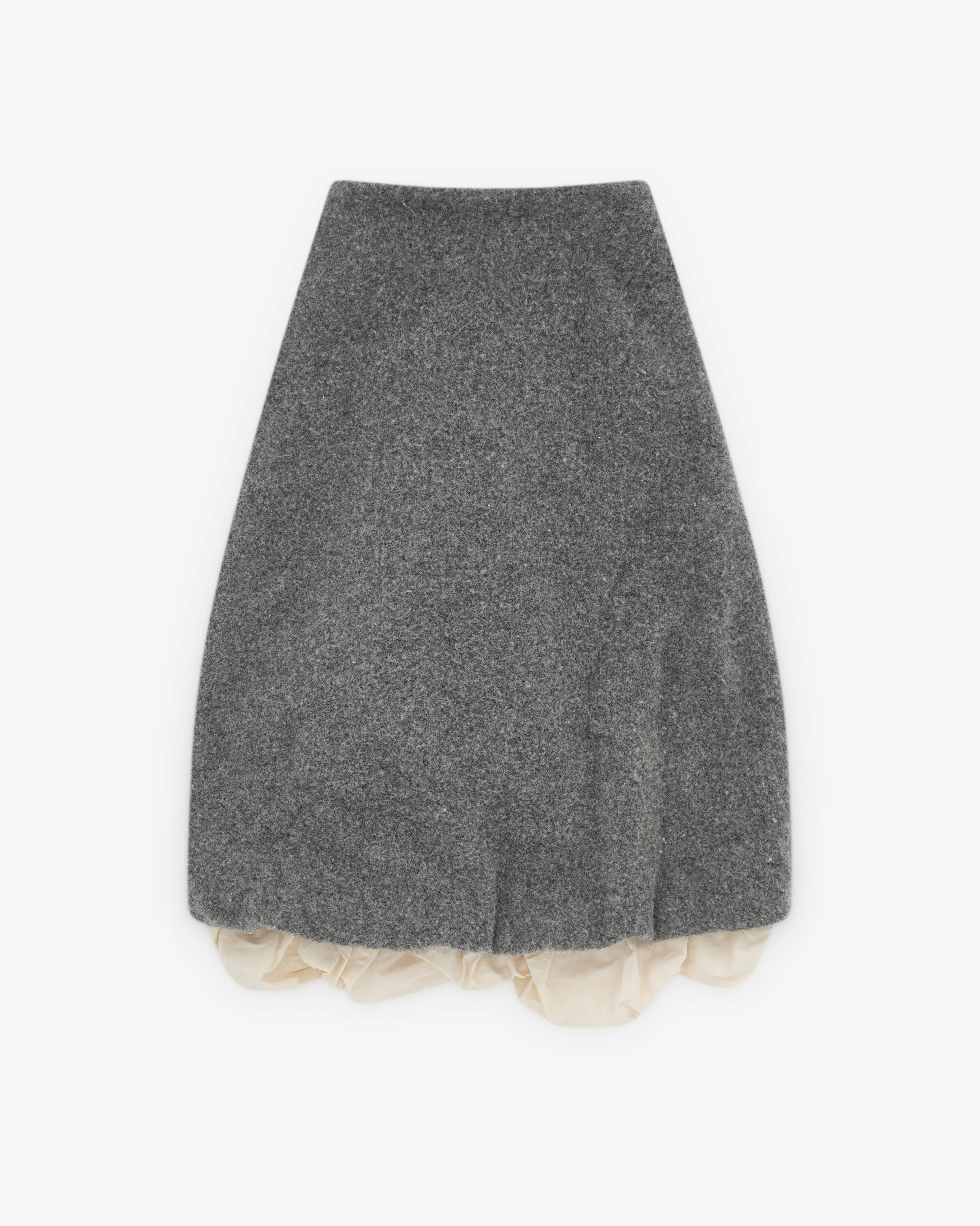 Pillings - Women’s Wool Gathered Wrap Skirt - (Grey) - Image 2