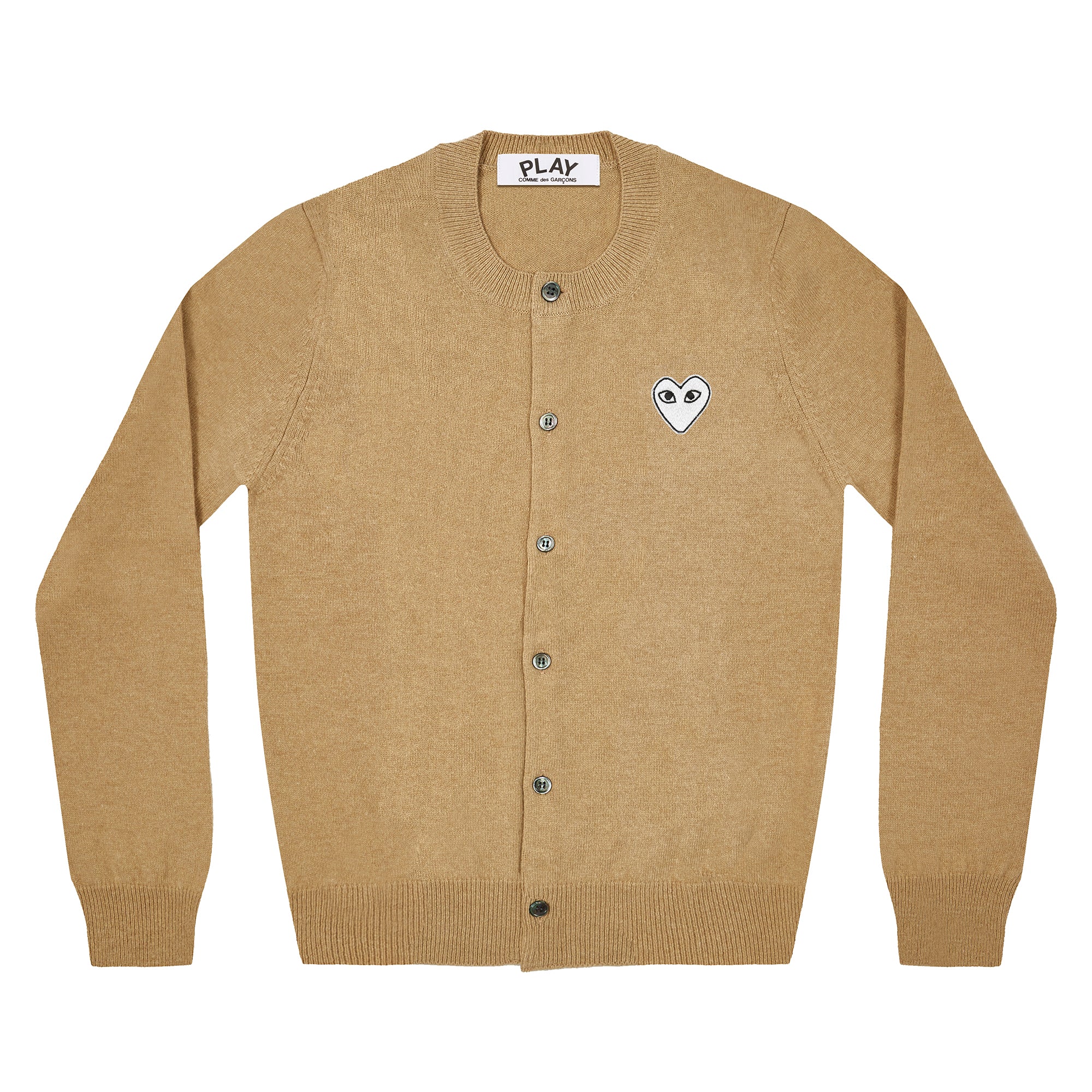 Play - White Heart Women’s Cardigan - (Camel)