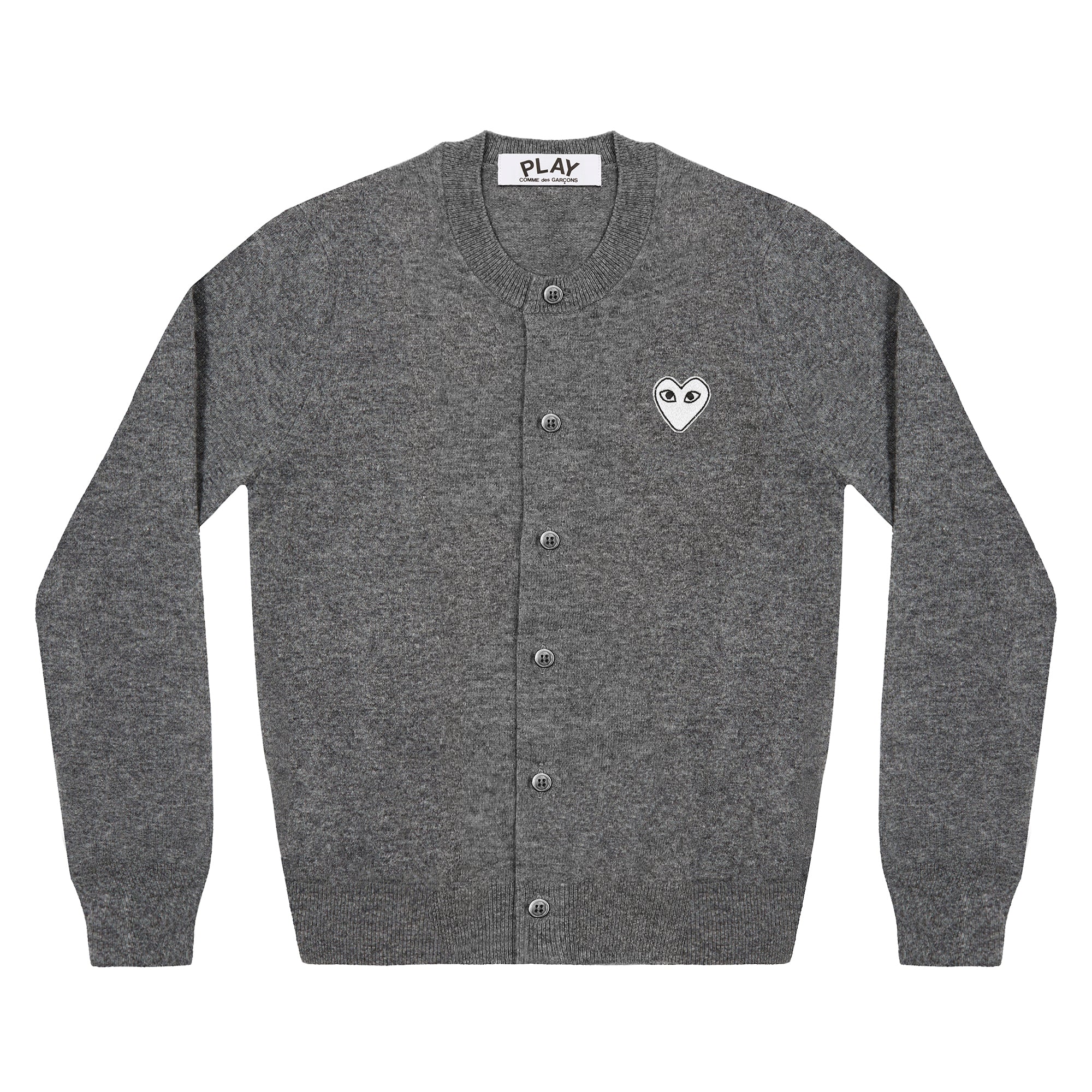 Play - White Heart Women’s Cardigan - (Dark Grey)