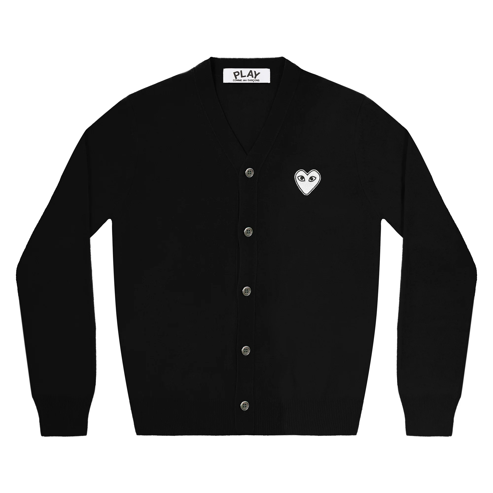 Play - White Heart Men’s Cardigan - (Black)