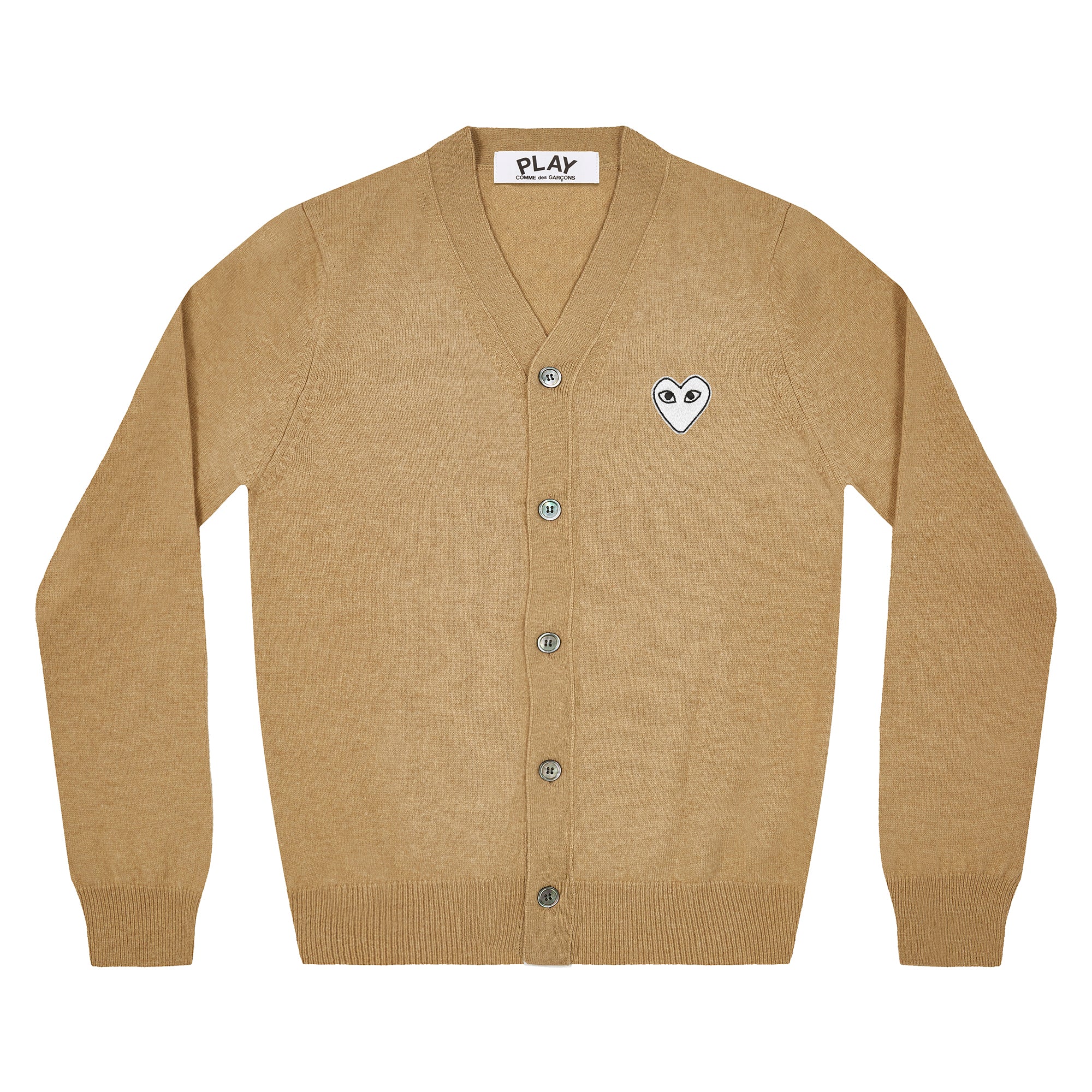Play - White Heart Men’s Cardigan - (Camel)