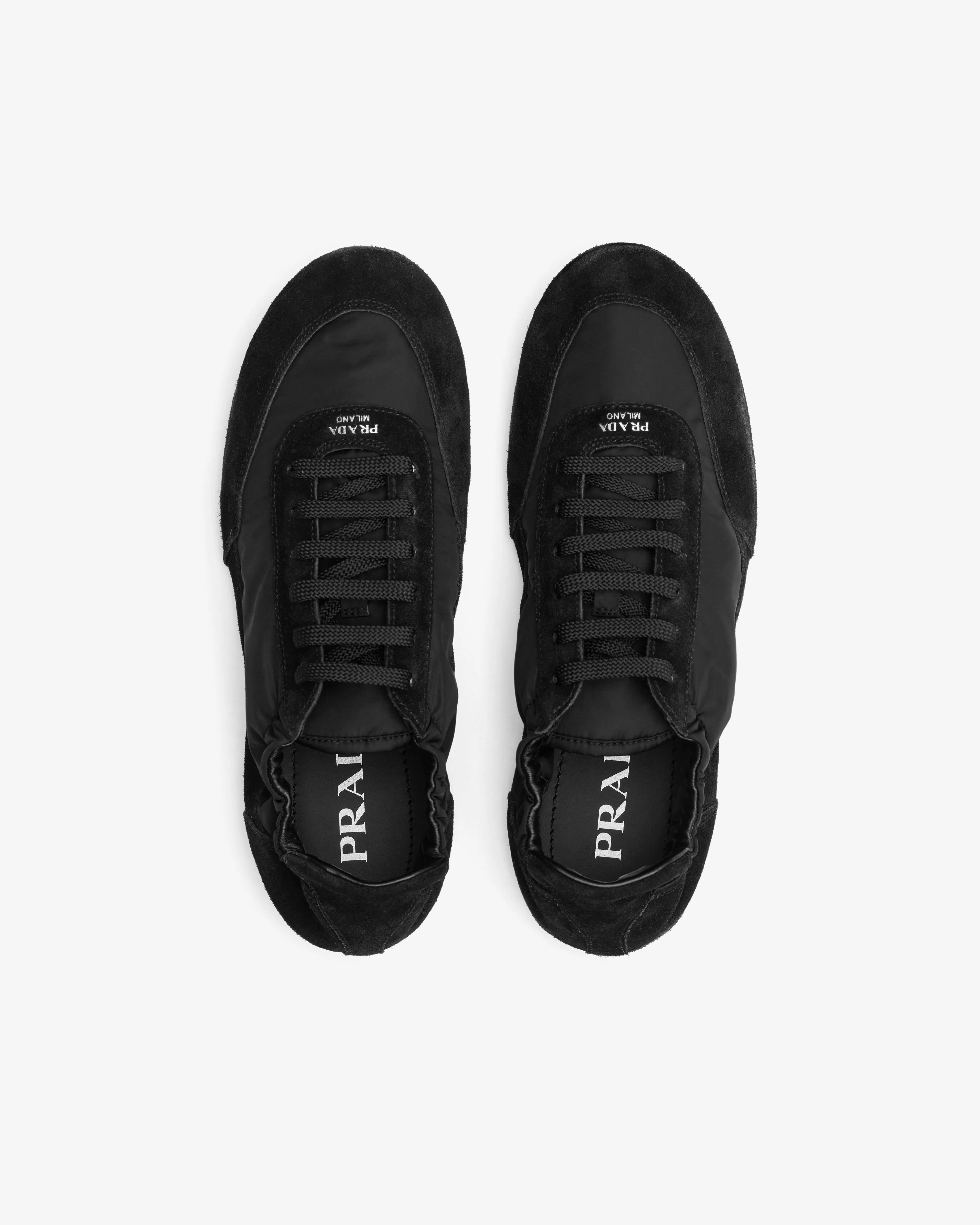 Prada - Men’s Collapse Re-Nylon and Suede Elasticized Sneakers - (Black) - Image 5