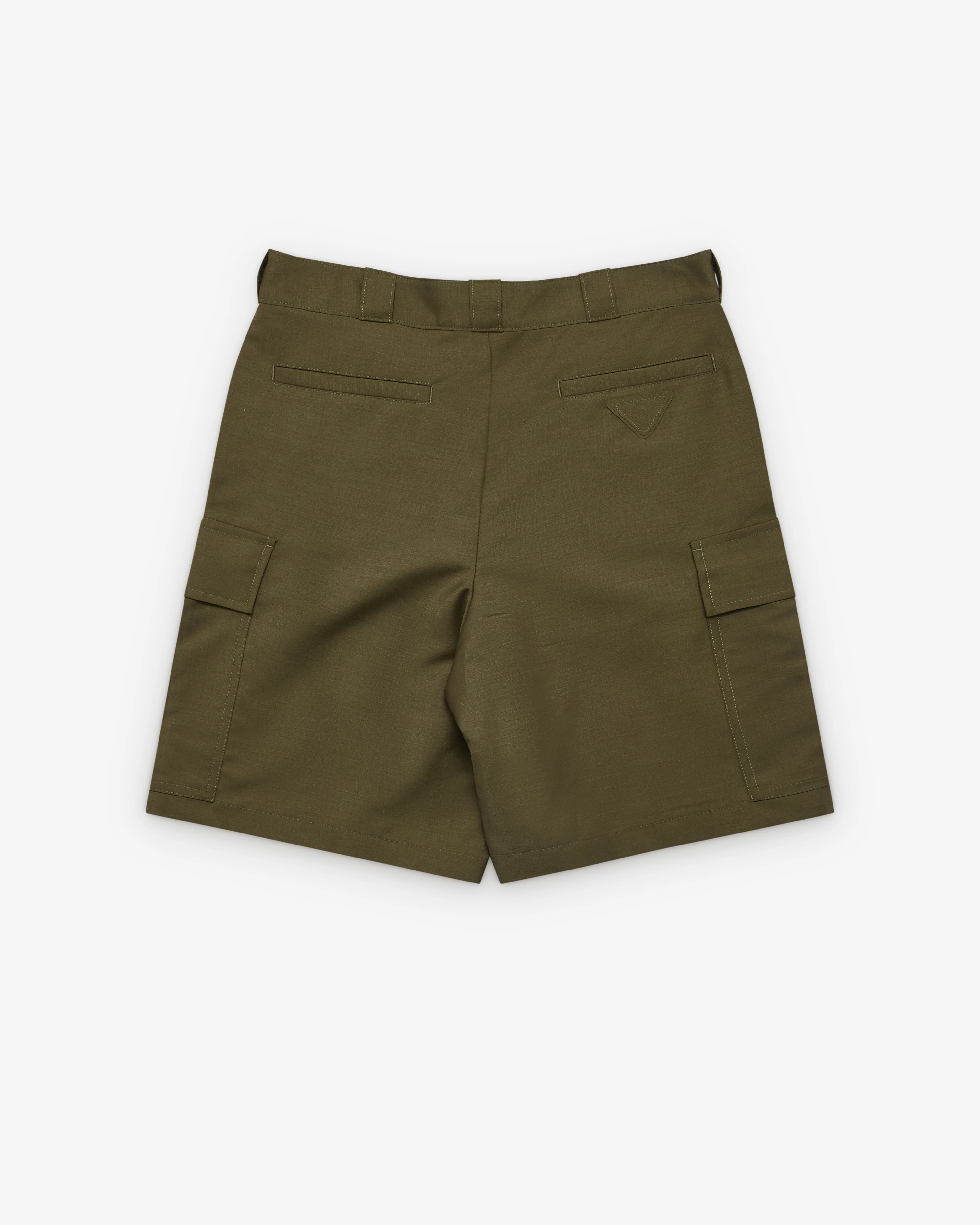 Prada - Men's Cotton Cargo Shorts - (Olive) - Image 2