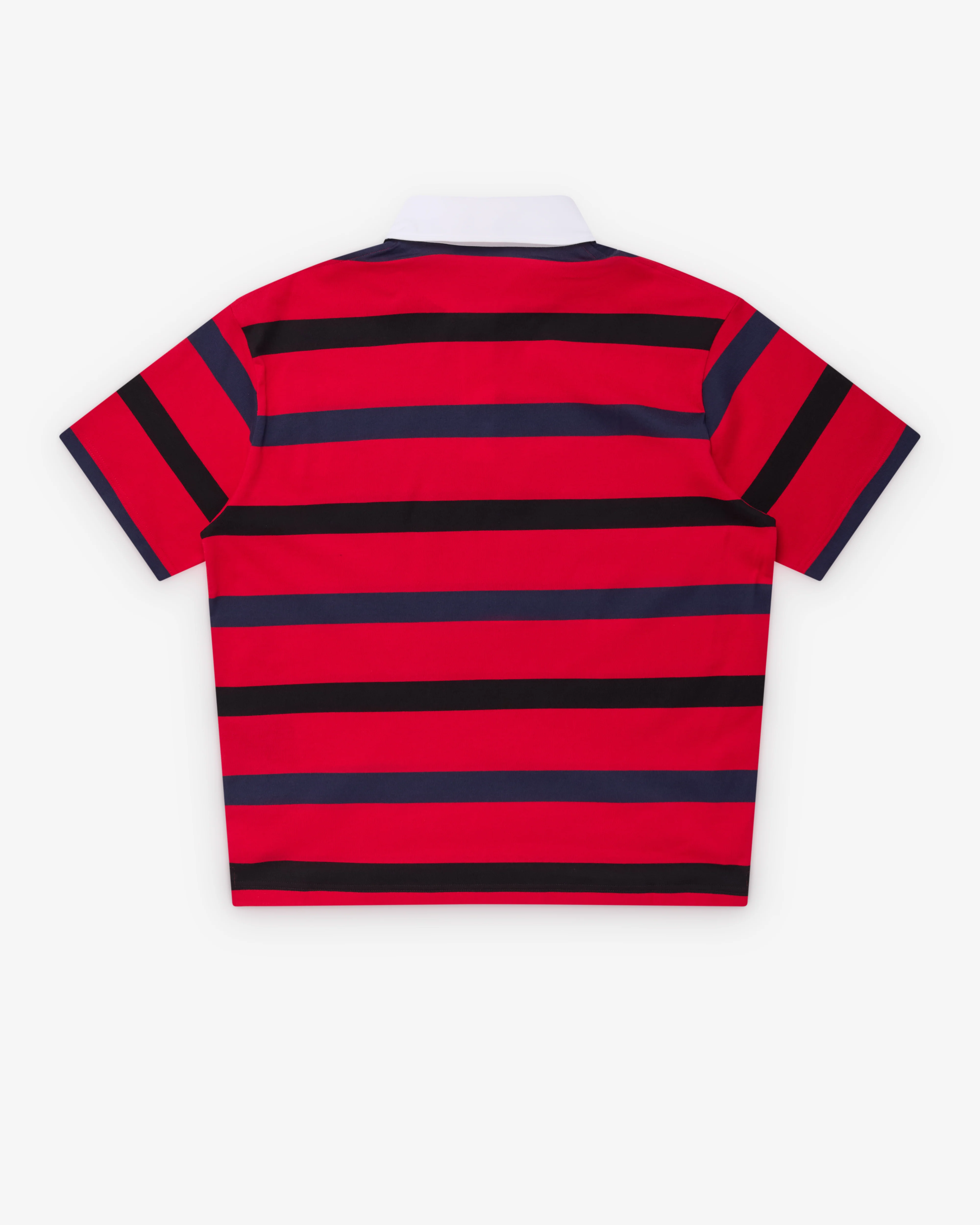Prada - Men's Short Sleeve Polo Shirt - (Red/Blue) - Image 2