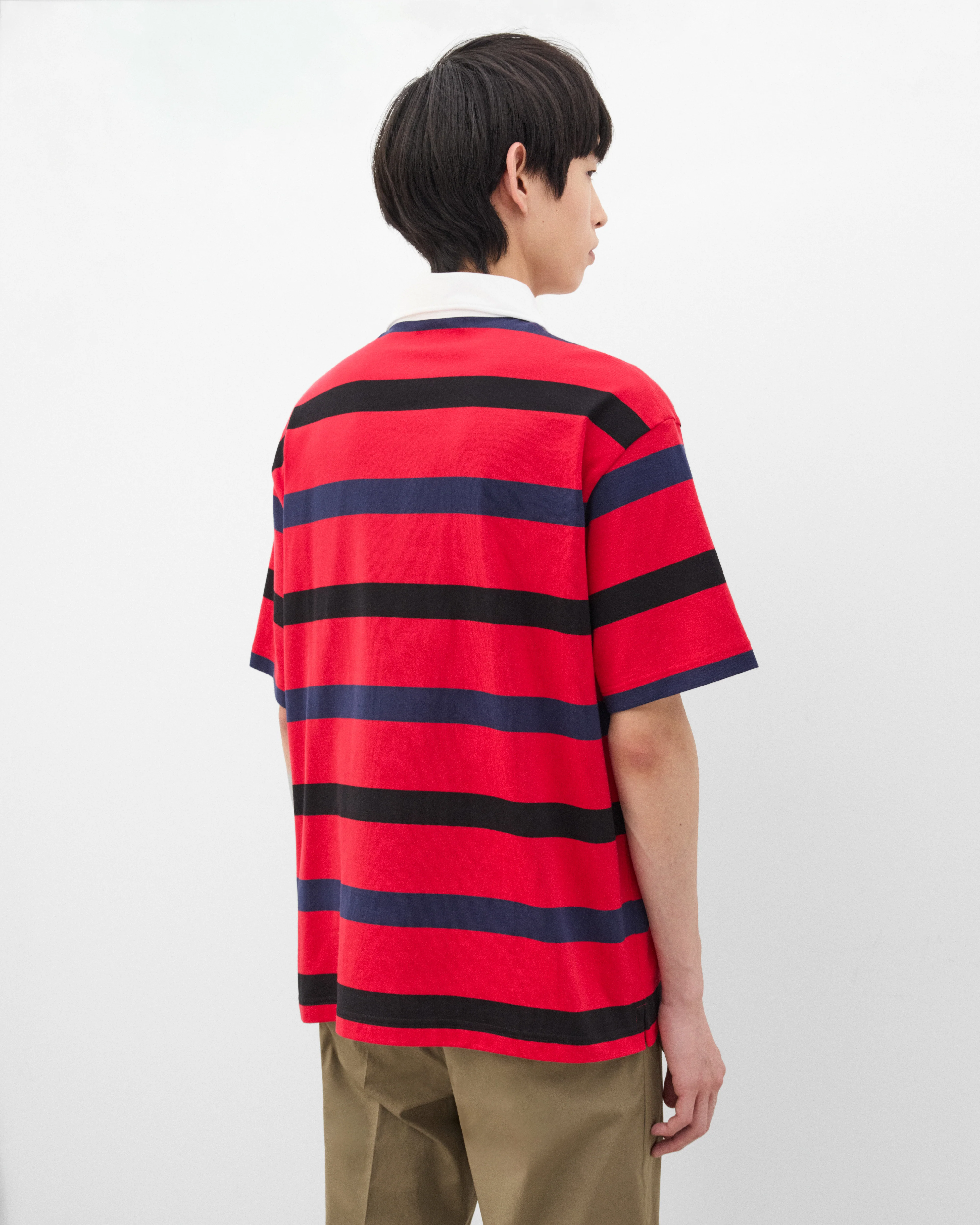 Prada - Men's Short Sleeve Polo Shirt - (Red/Blue) - Image 5