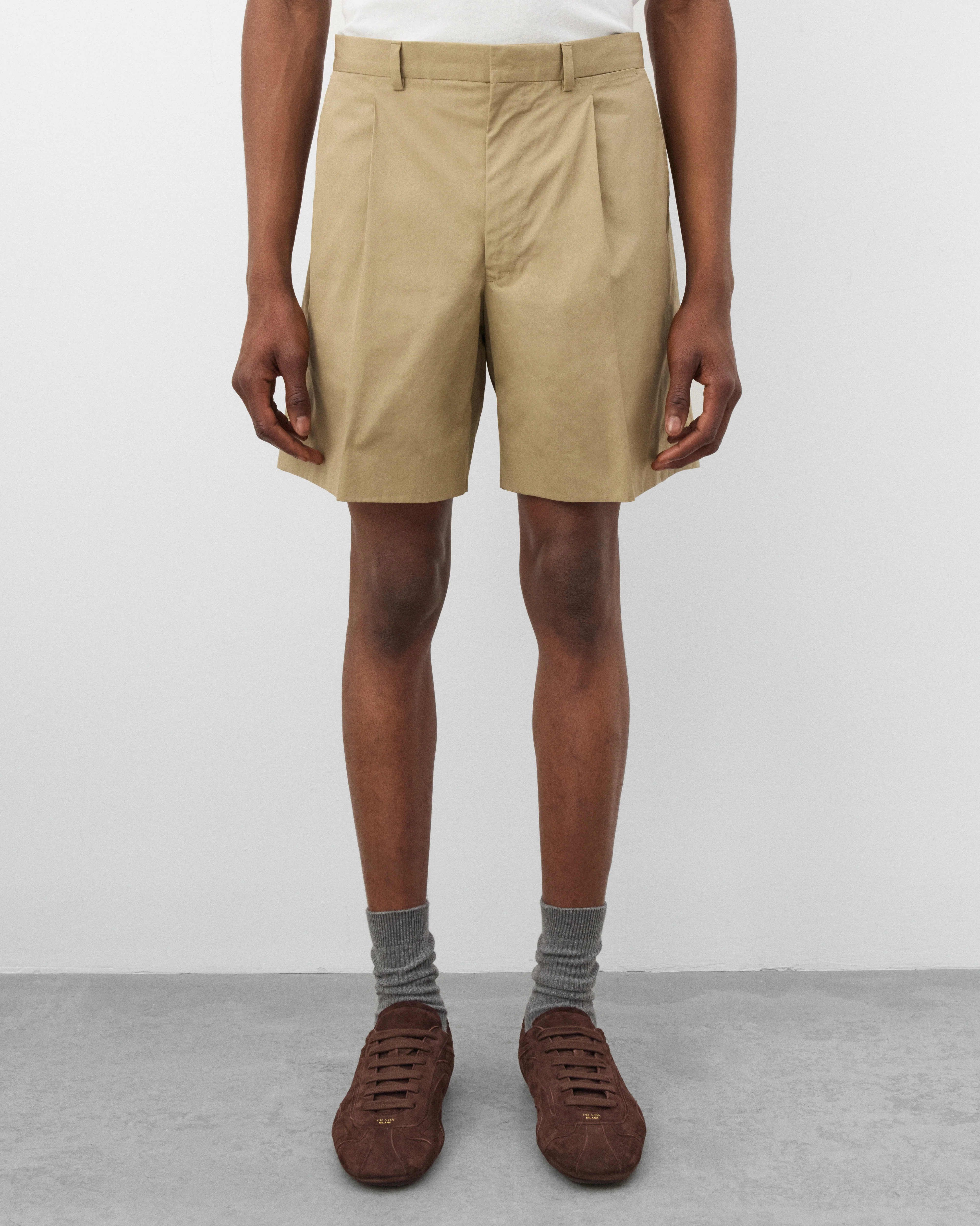 Prada - Men's Pleated Shorts - (Beige) - Image 3