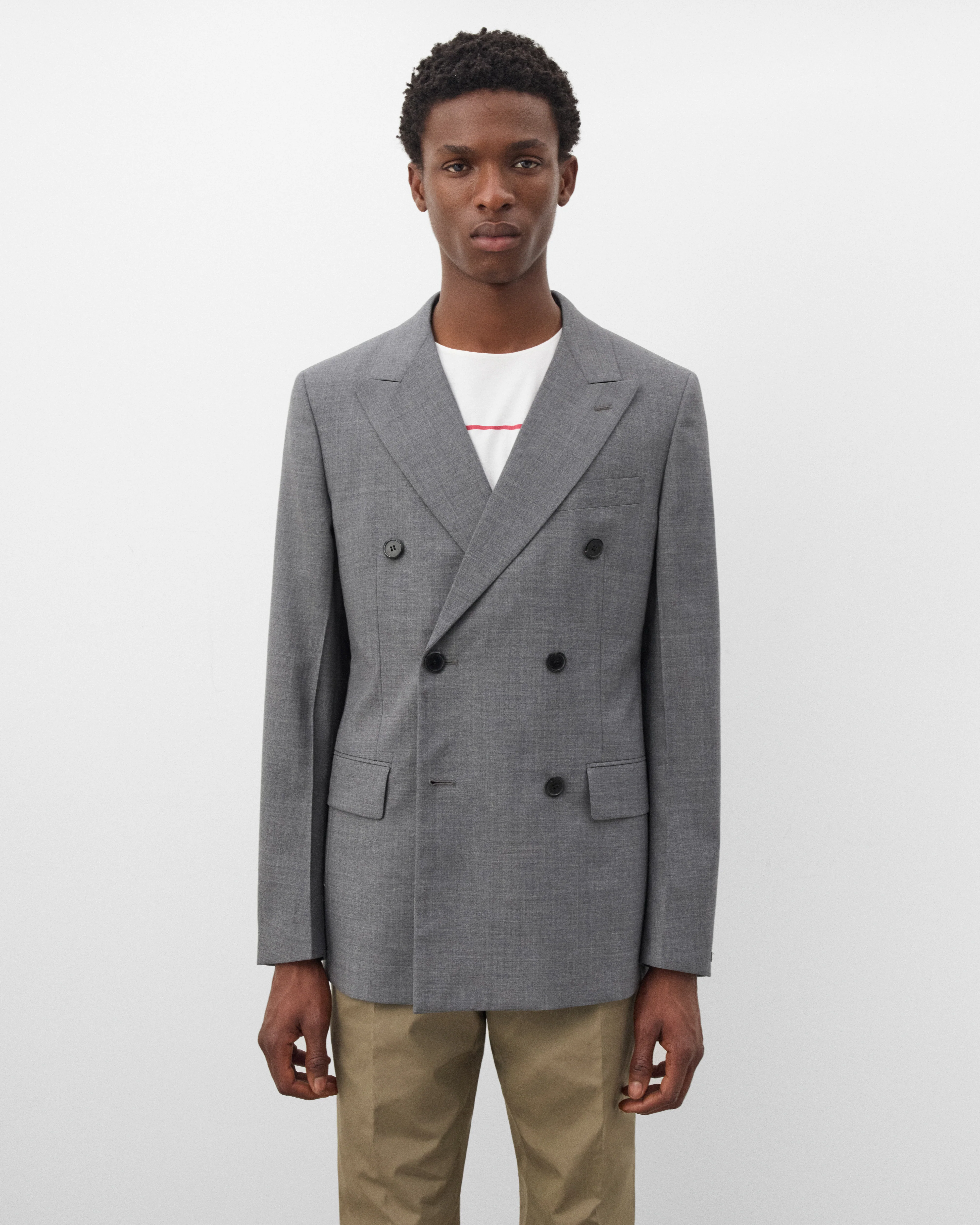 Prada - Men's Double-Breasted Wool Jacket - (Grey) - Image 3