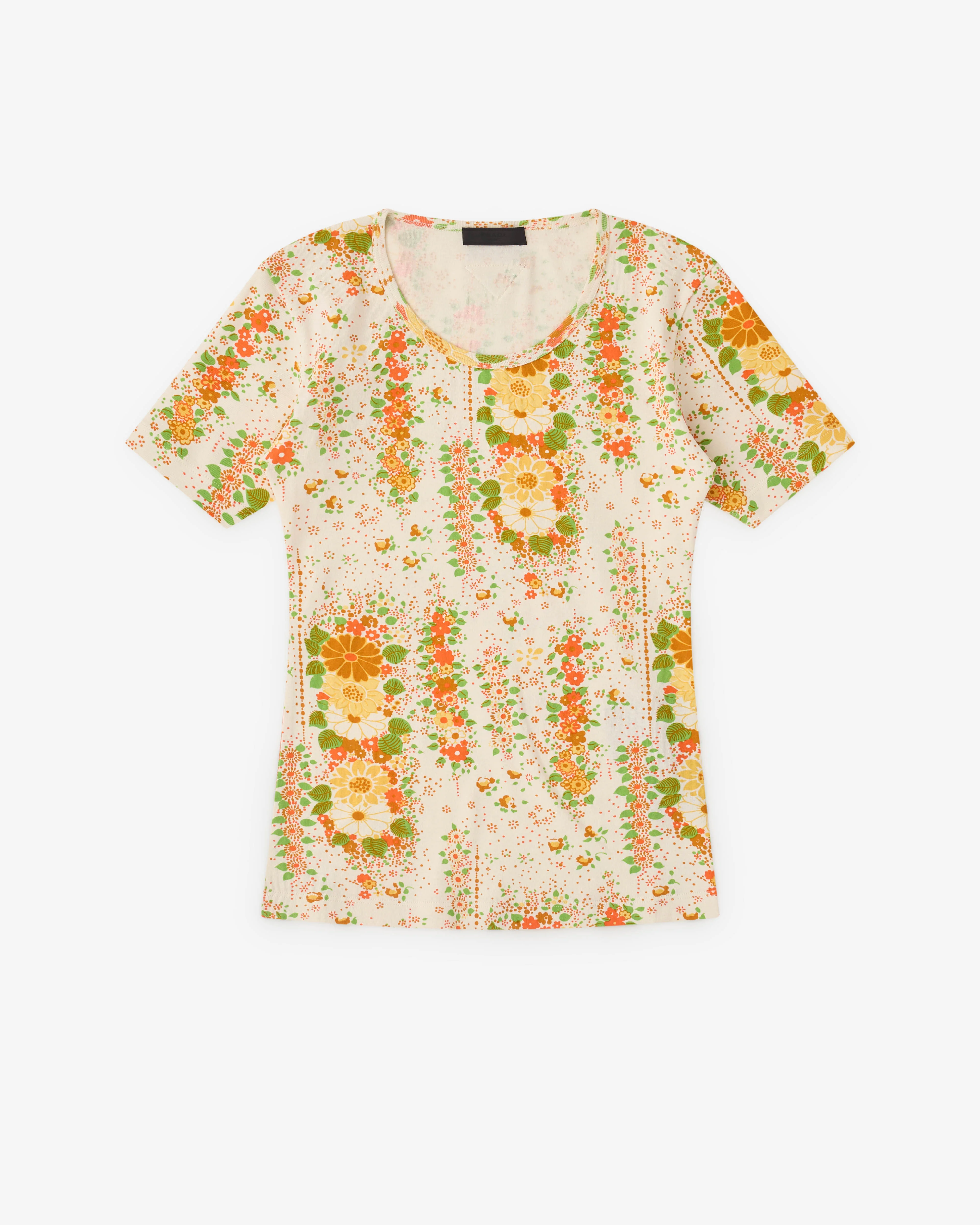 Prada - Men’s Floral T-Shirt - (Peach/Yellow)