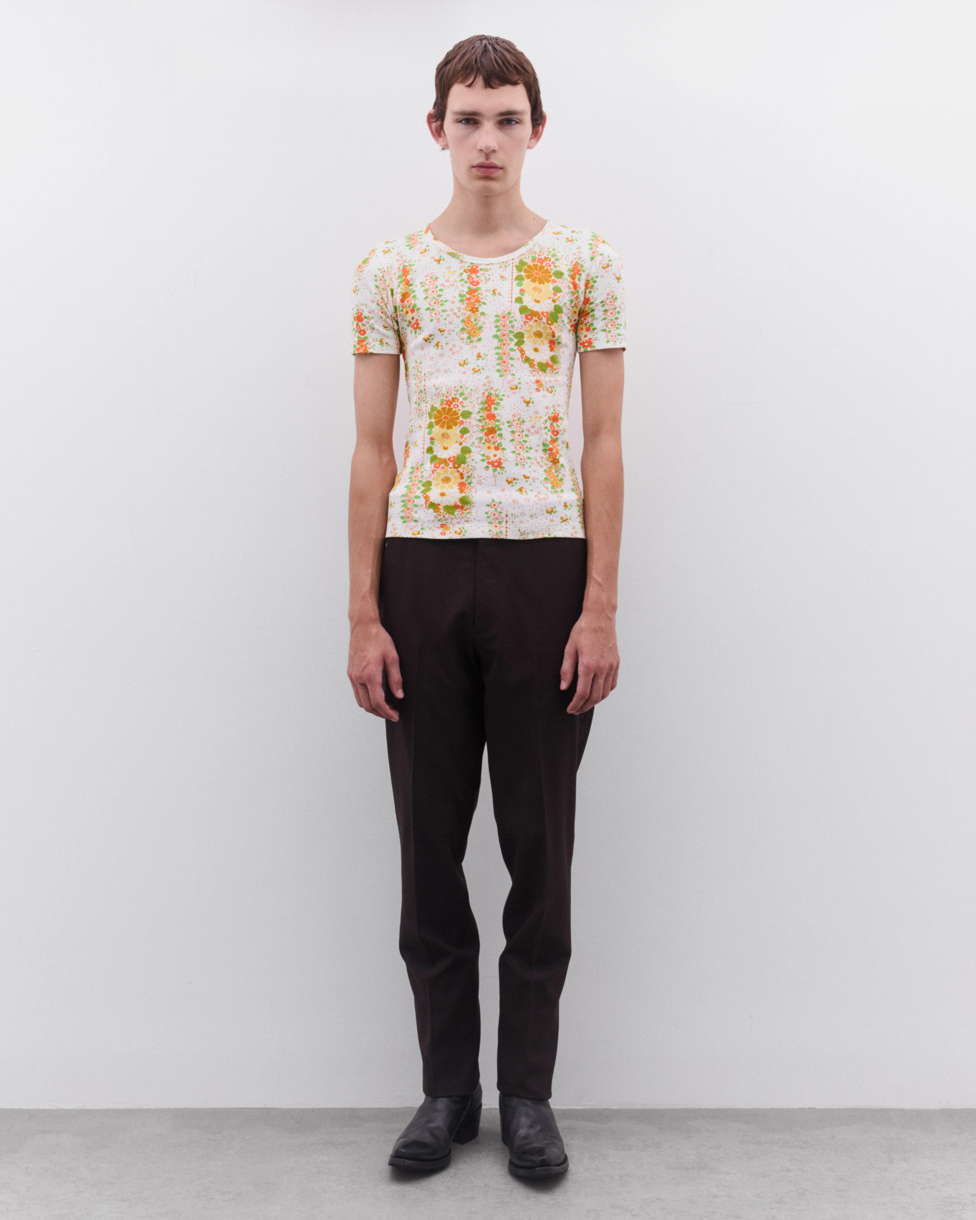 Prada - Men’s Floral T-Shirt - (Peach/Yellow) - Image 5