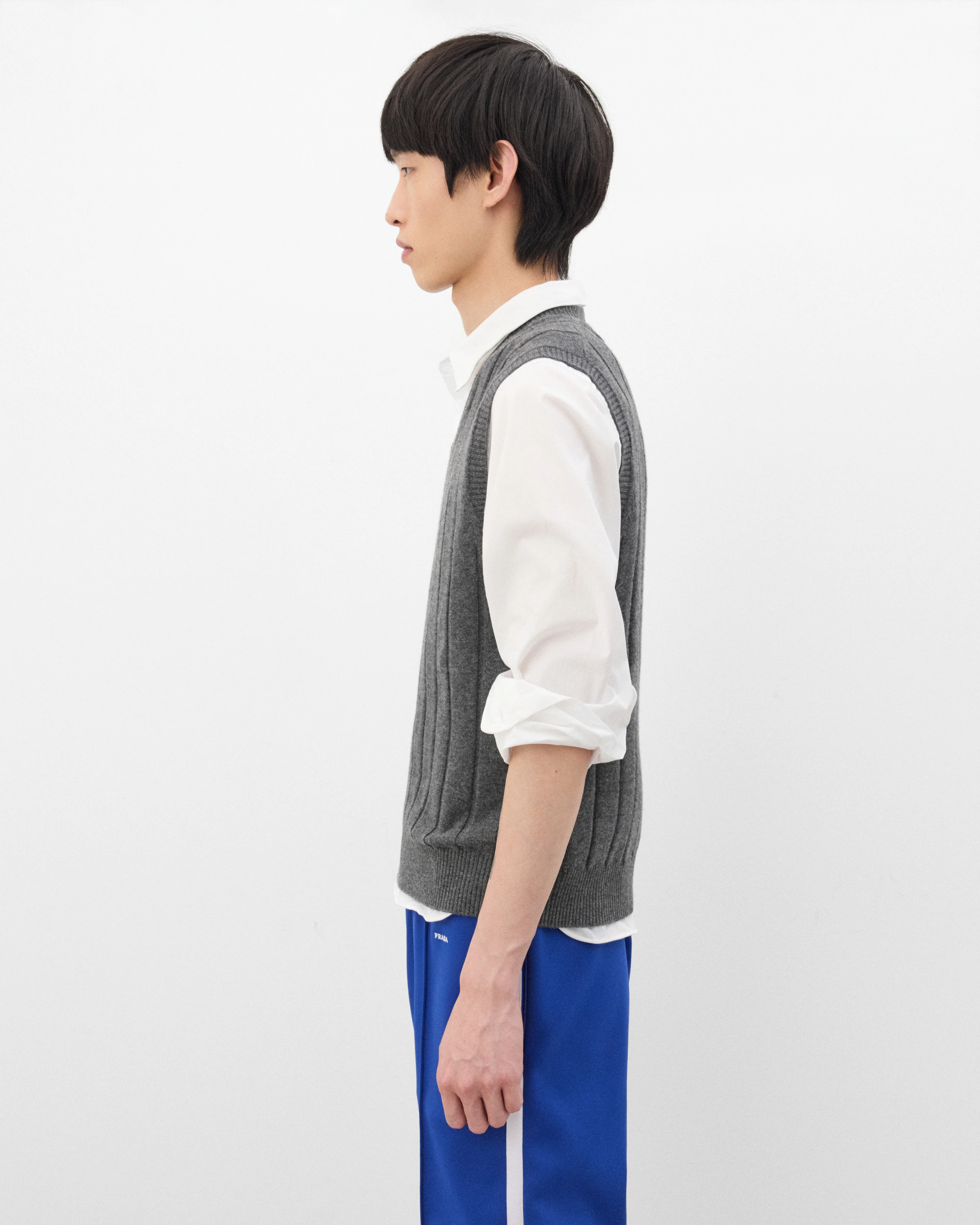 Prada - Men's Knitted Tank Top - (Slate Grey) - Image 4