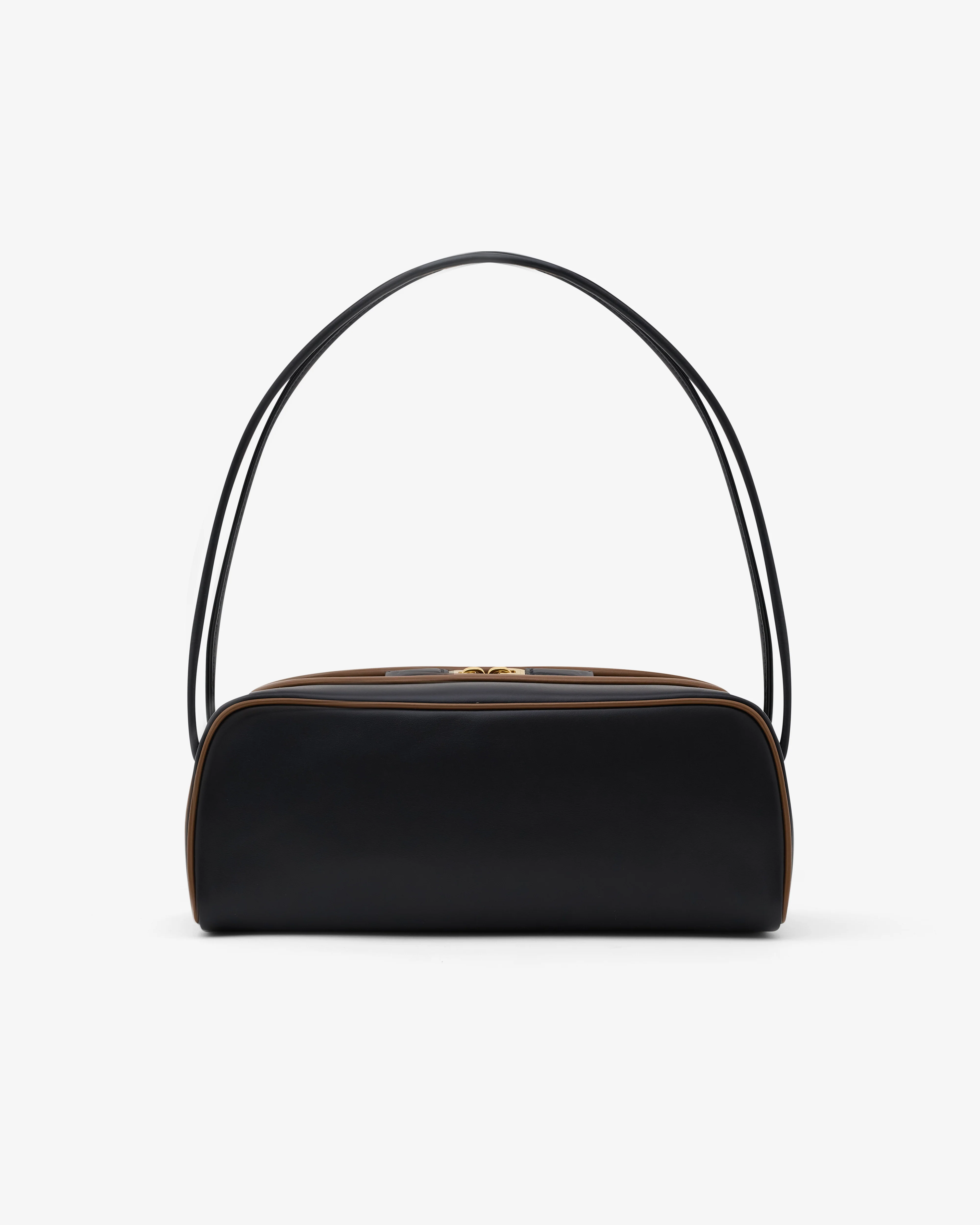 Prada - Swing Smooth Leather Shoulder Bag - (Black/Hazelnut) - Image 3