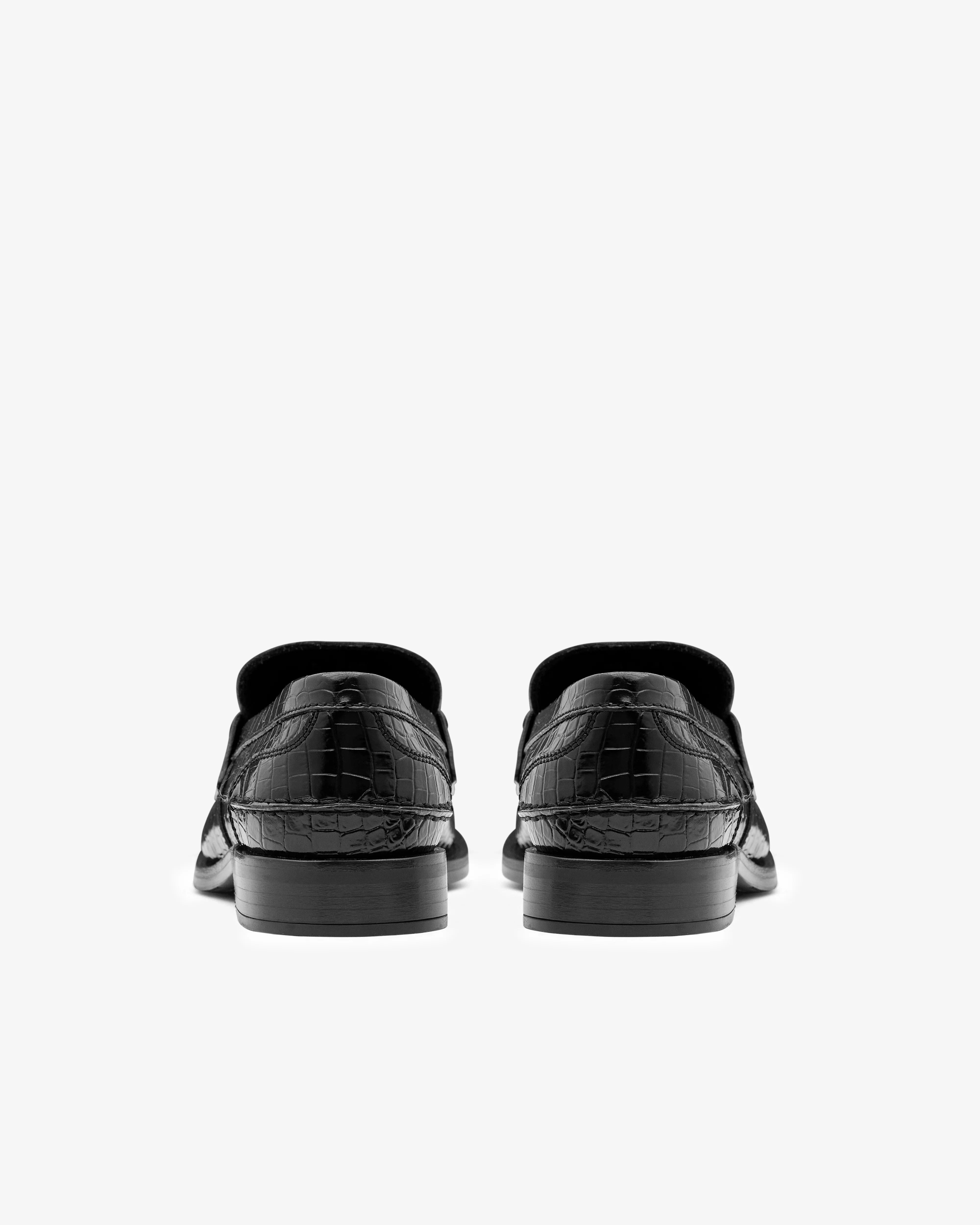 Prada - Women’s Croc Leather Loafer - (Black) - Image 4